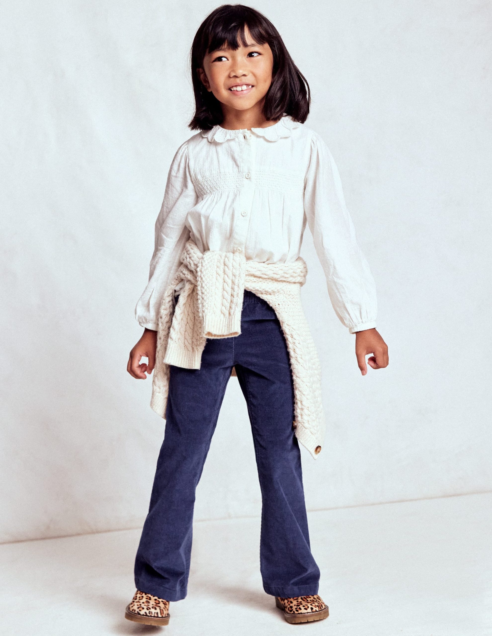 Flared Cord Legging-College Navy