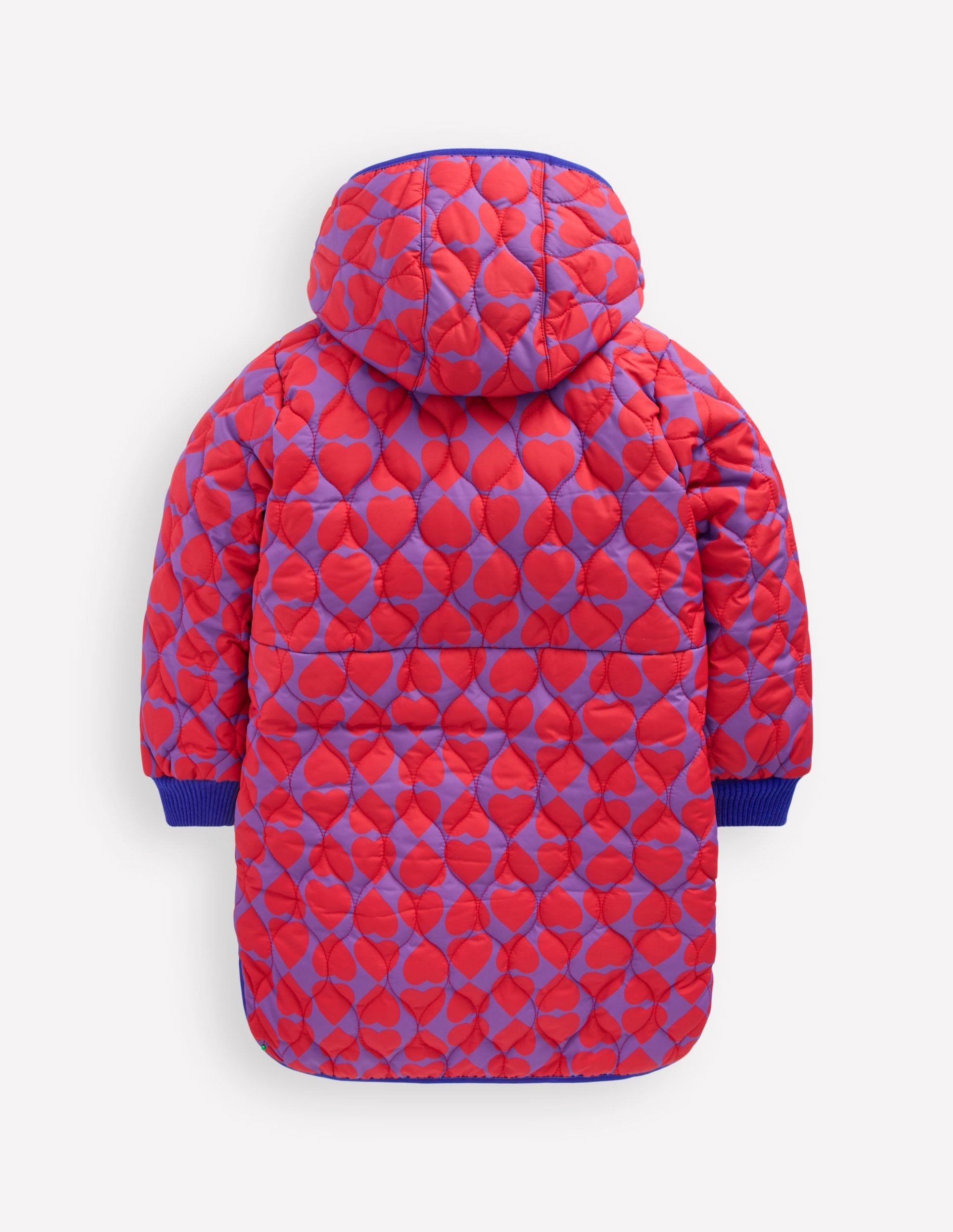 Cosy Longline Coat-Purple Heart Print - Image 2