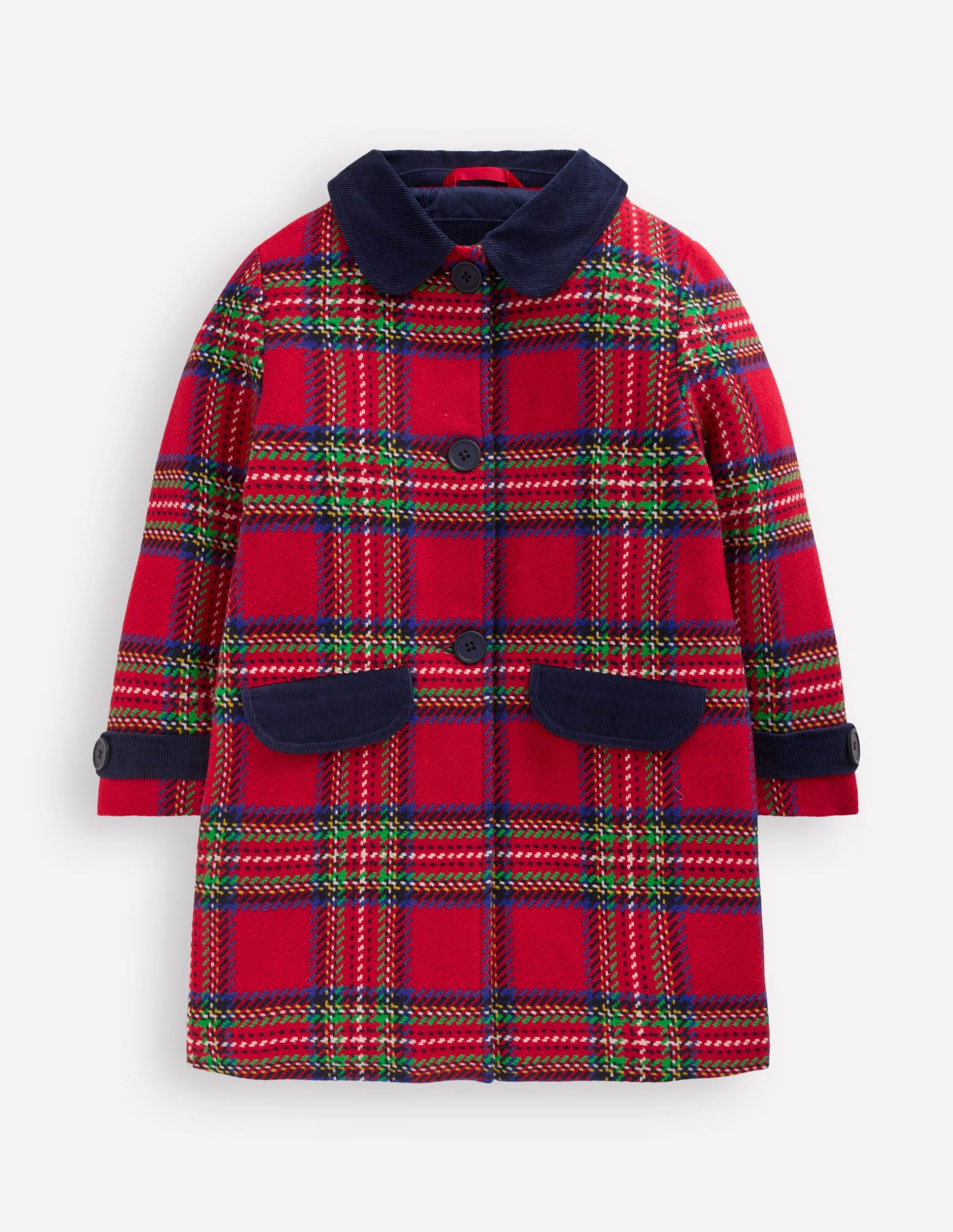 Wool Blend Coat-Red Check - Image 2