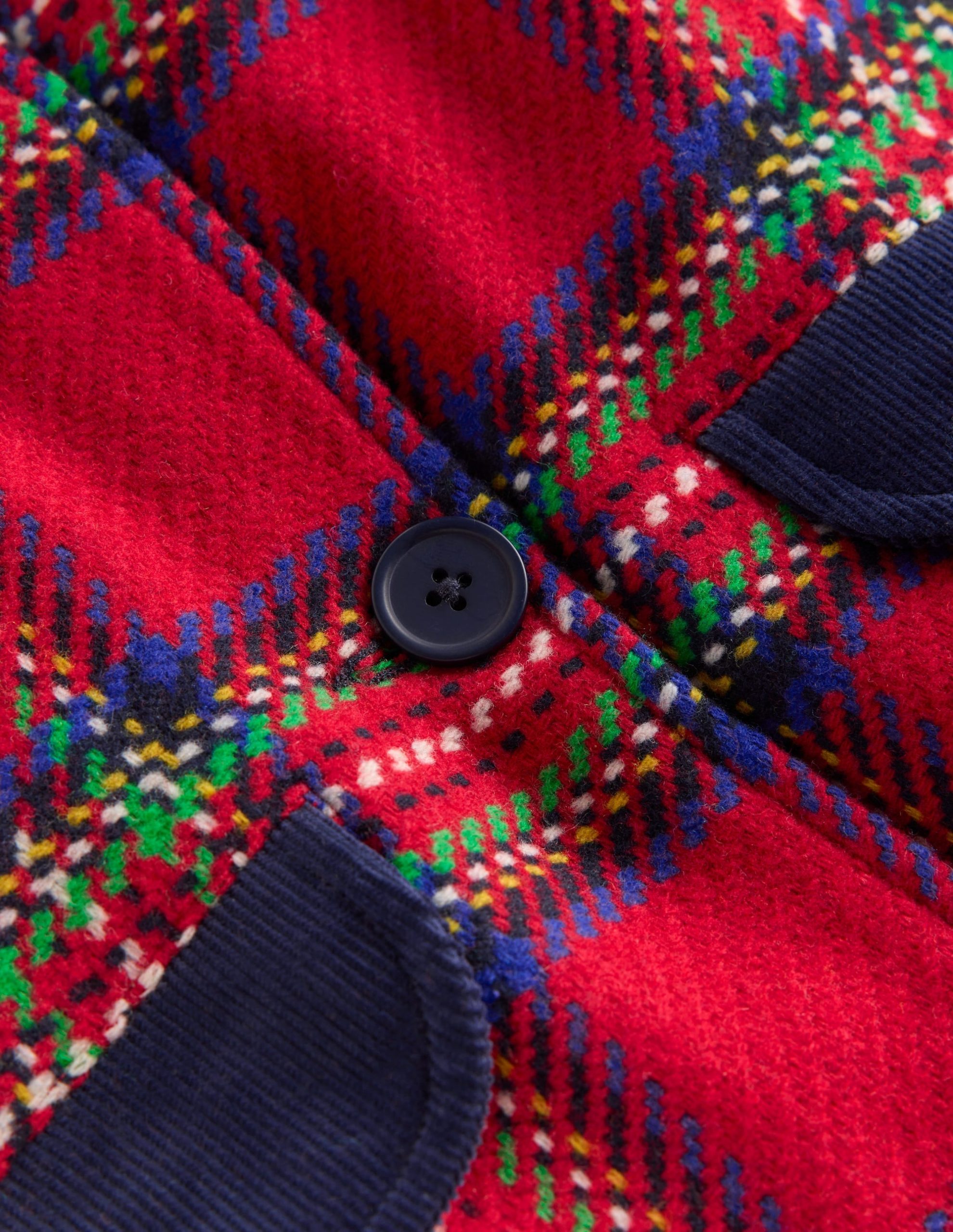 Wool Blend Coat-Red Check - Image 4