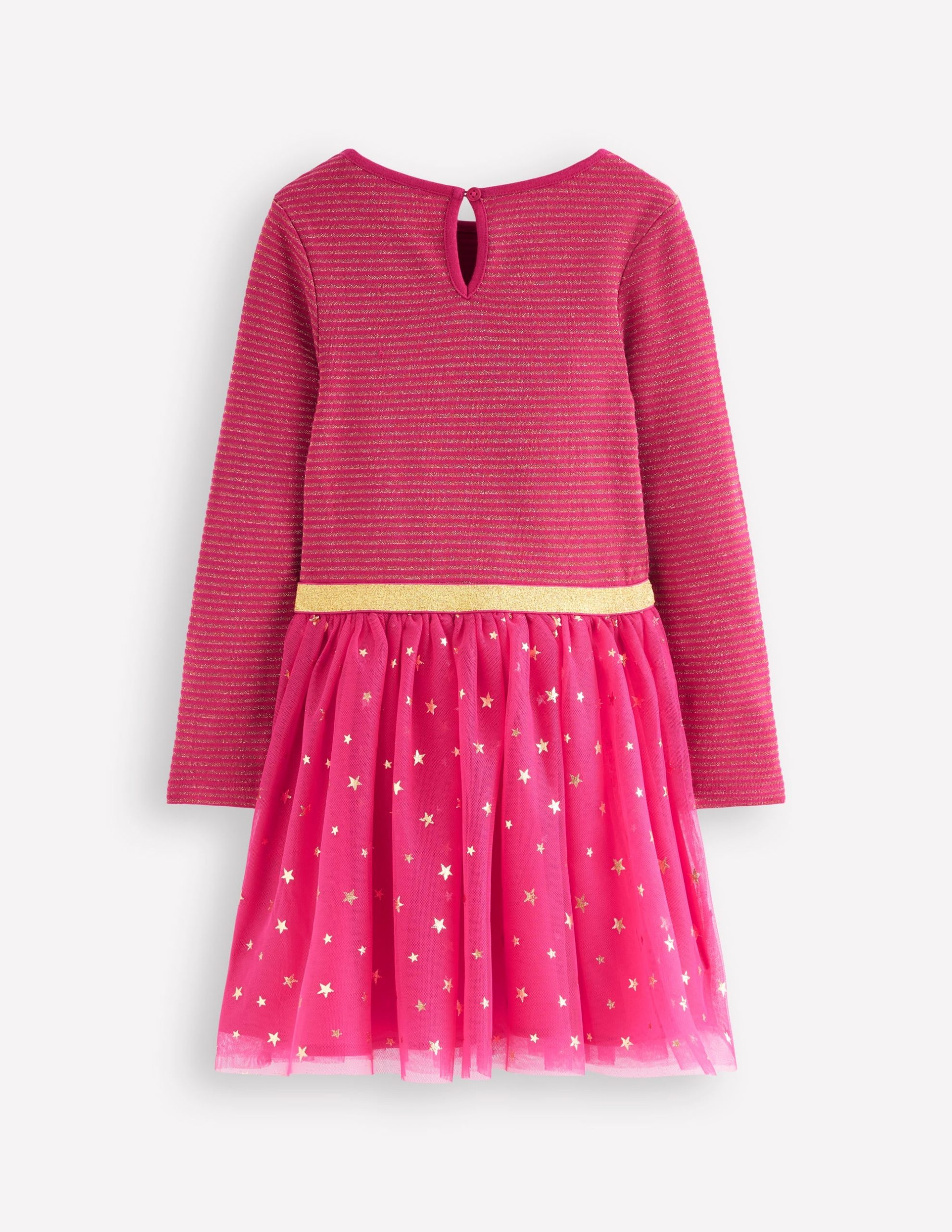 Twirly Tulle Mix Dress-Cherry Jam/ Gold Confetti - Image 2