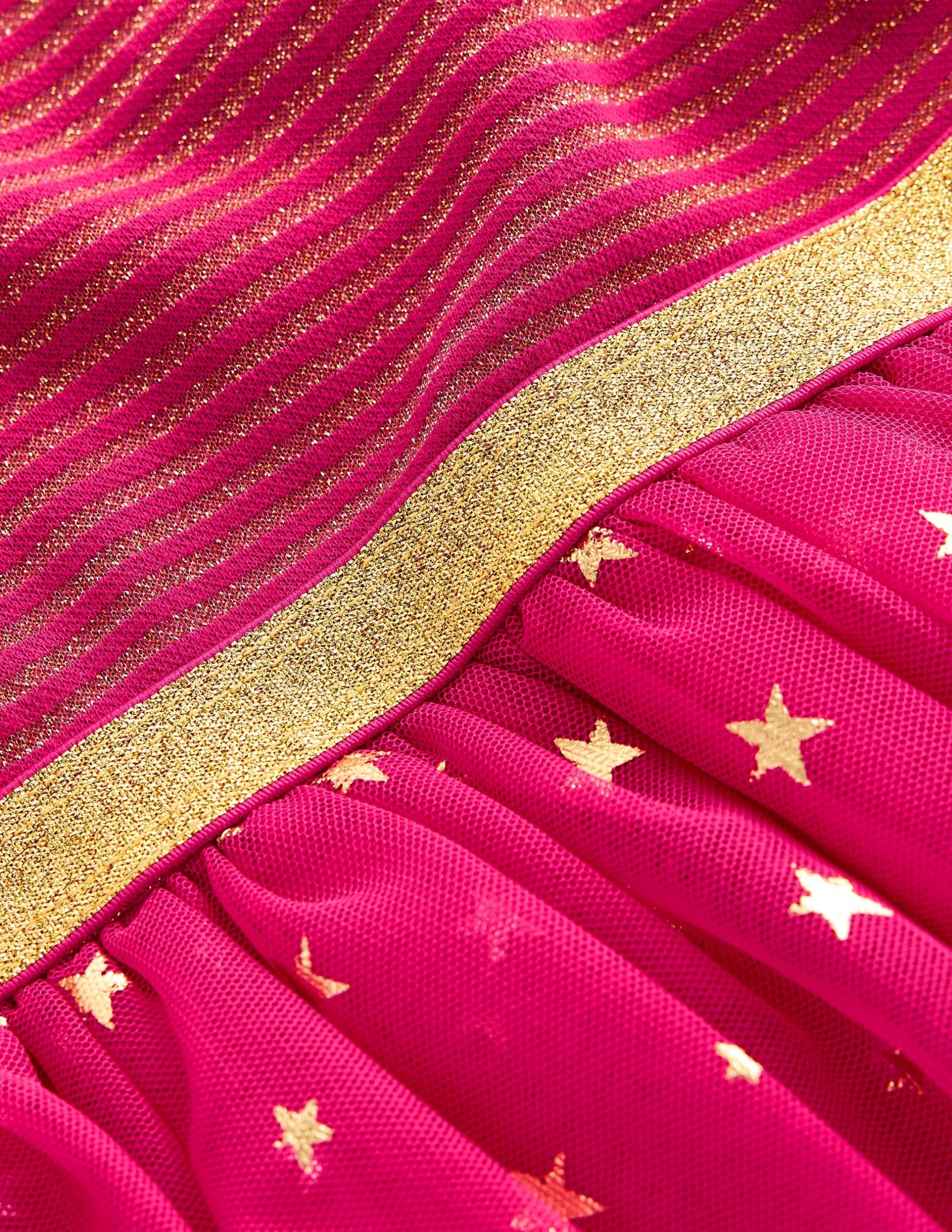 Twirly Tulle Mix Dress-Cherry Jam/ Gold Confetti - Image 3