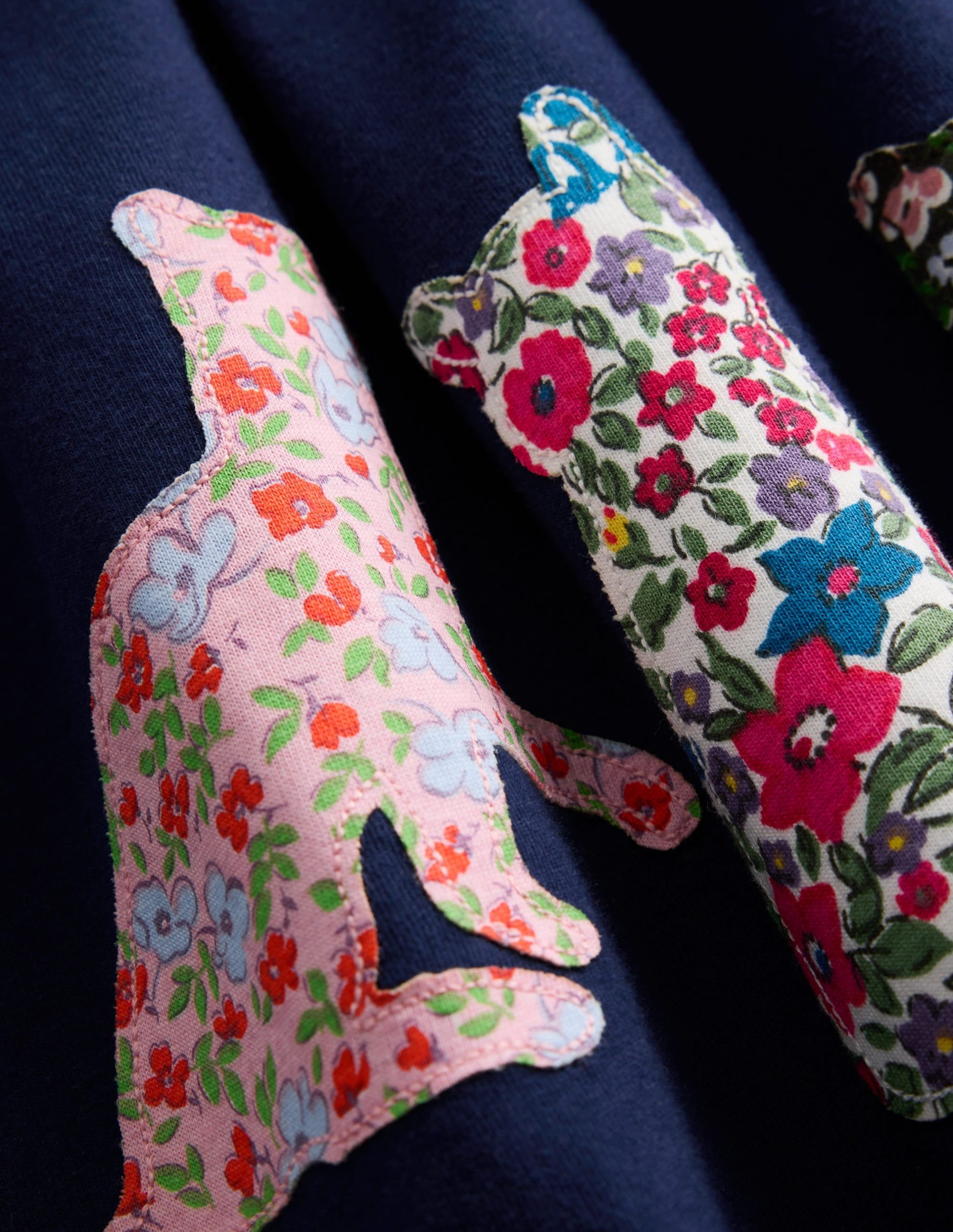 Pretty Appliqu?? Jersey Dress-College Navy Cats - Image 3