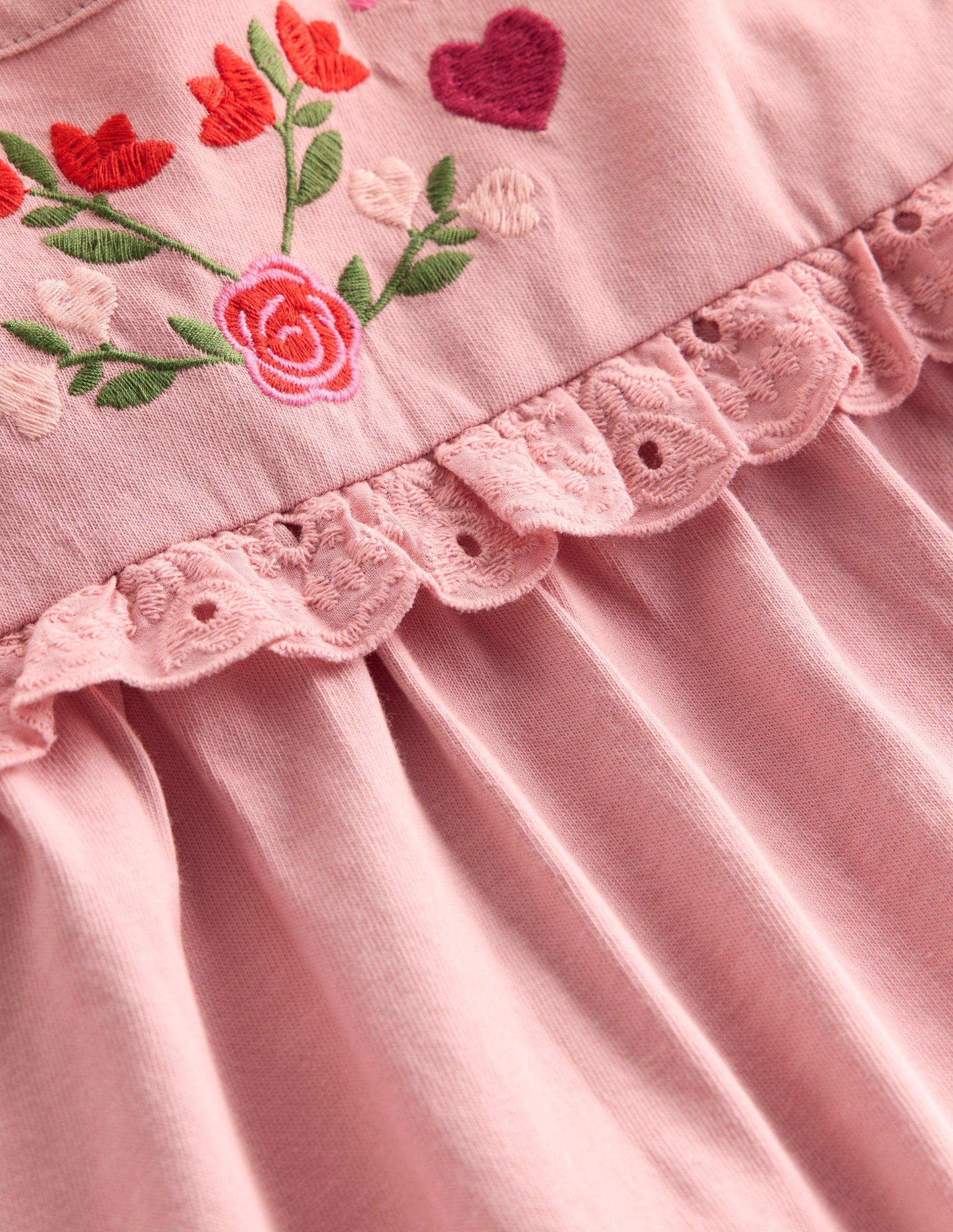 Pretty Embroidered Top-Vintage Pink Embroidery - Image 3