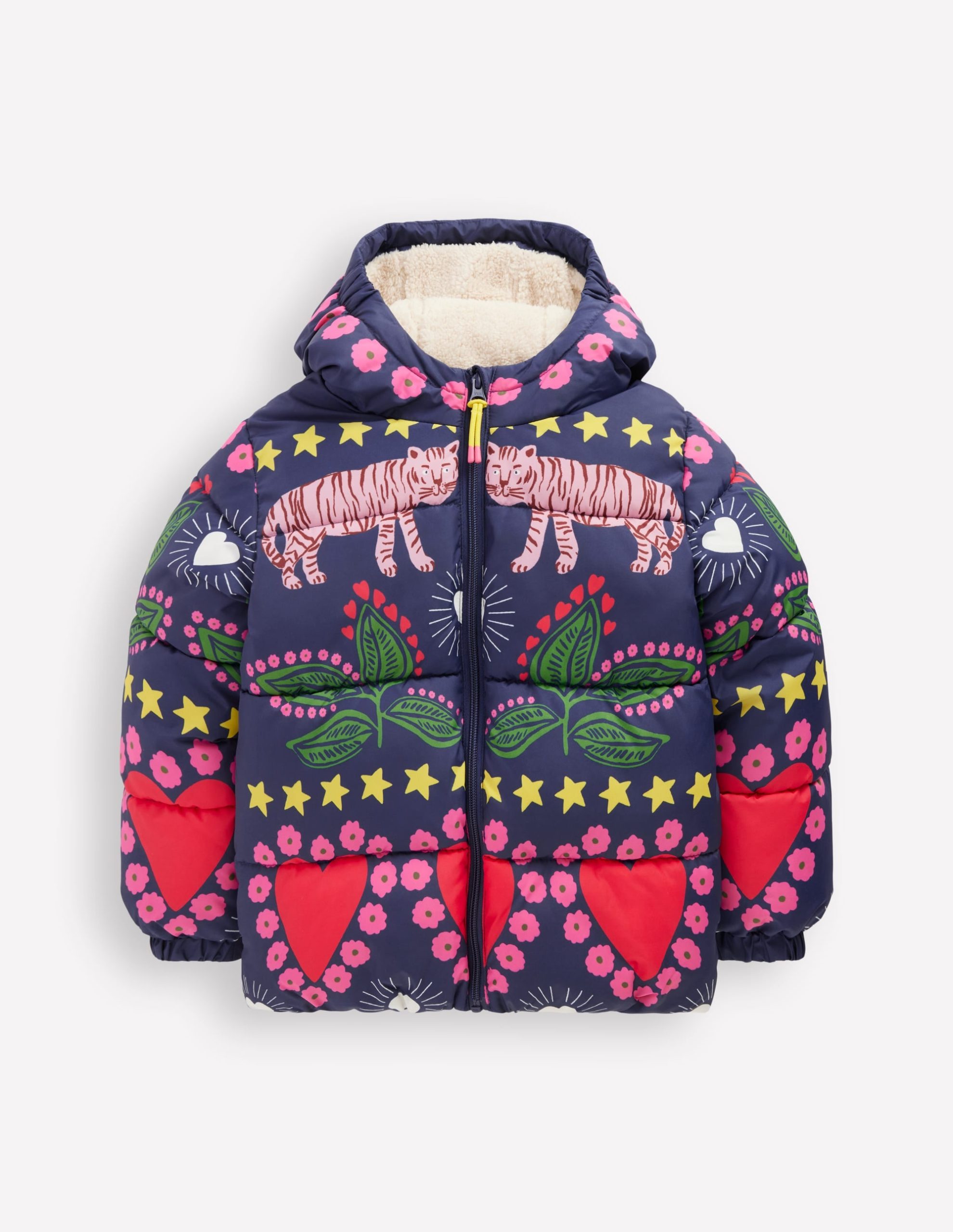 Fun Padded Coat-College Navy Tiger Stripe - Image 5