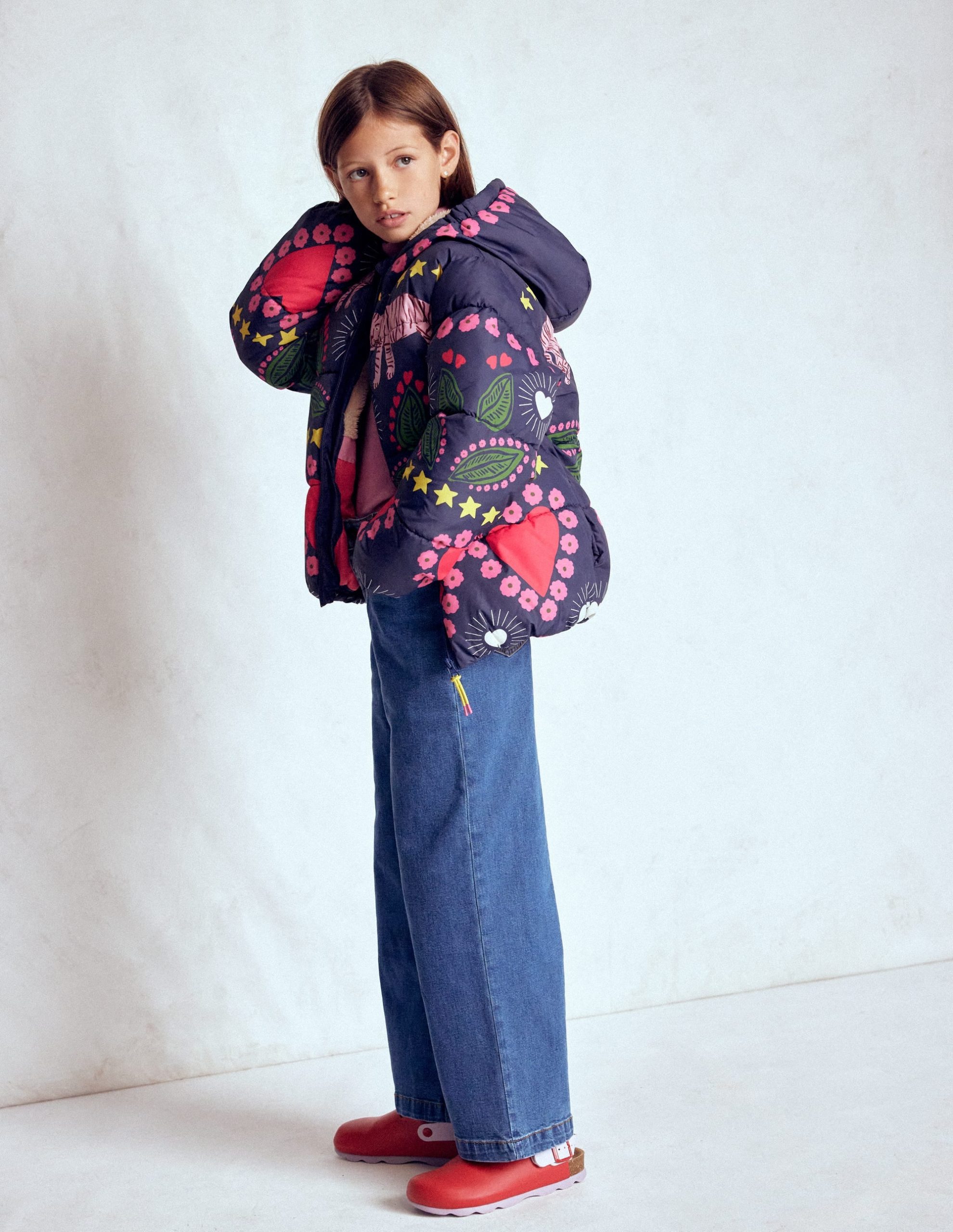 Fun Padded Coat-College Navy Tiger Stripe - Image 2