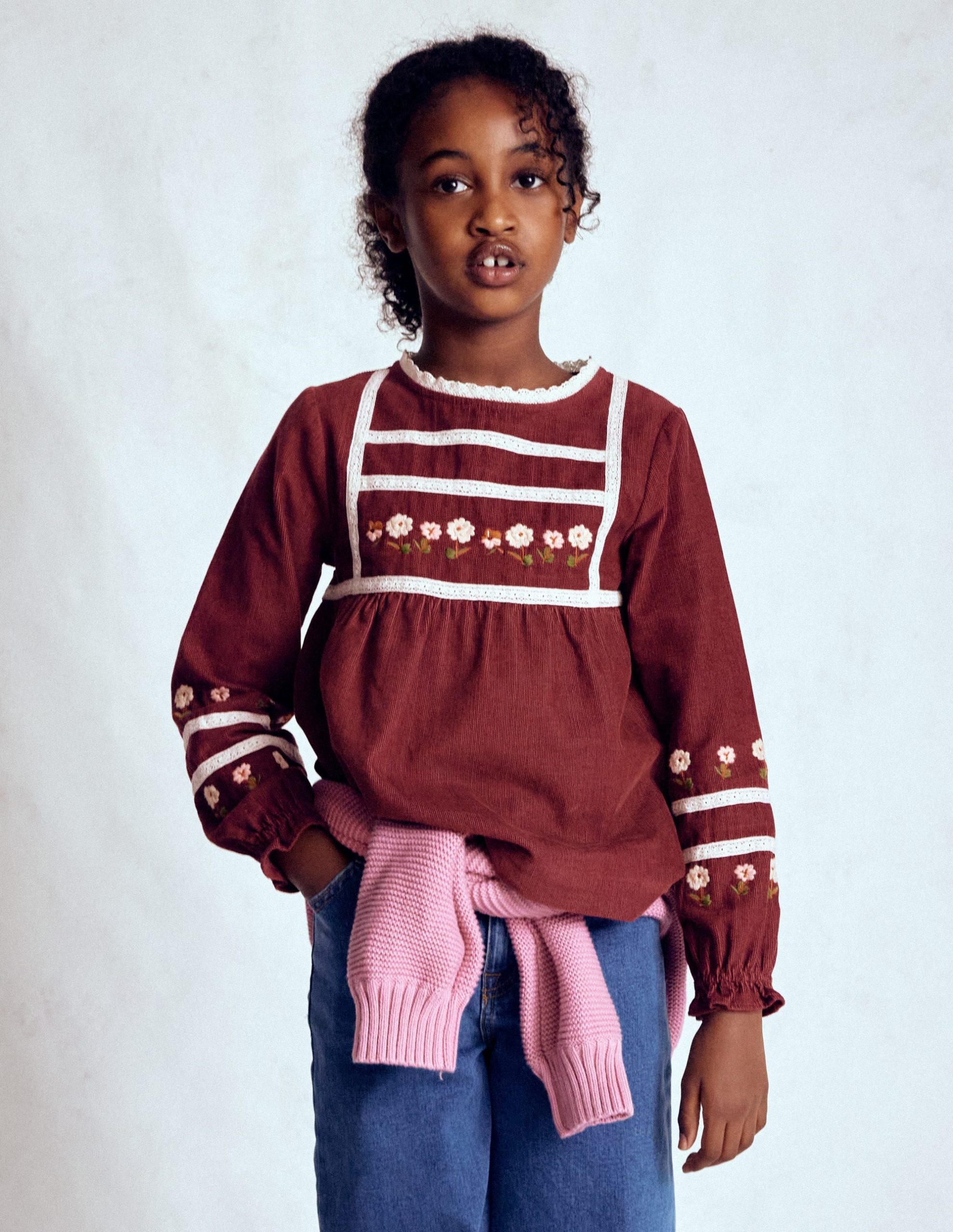 Embroidered Lace Top-Chestnut Embroidery - Image 2