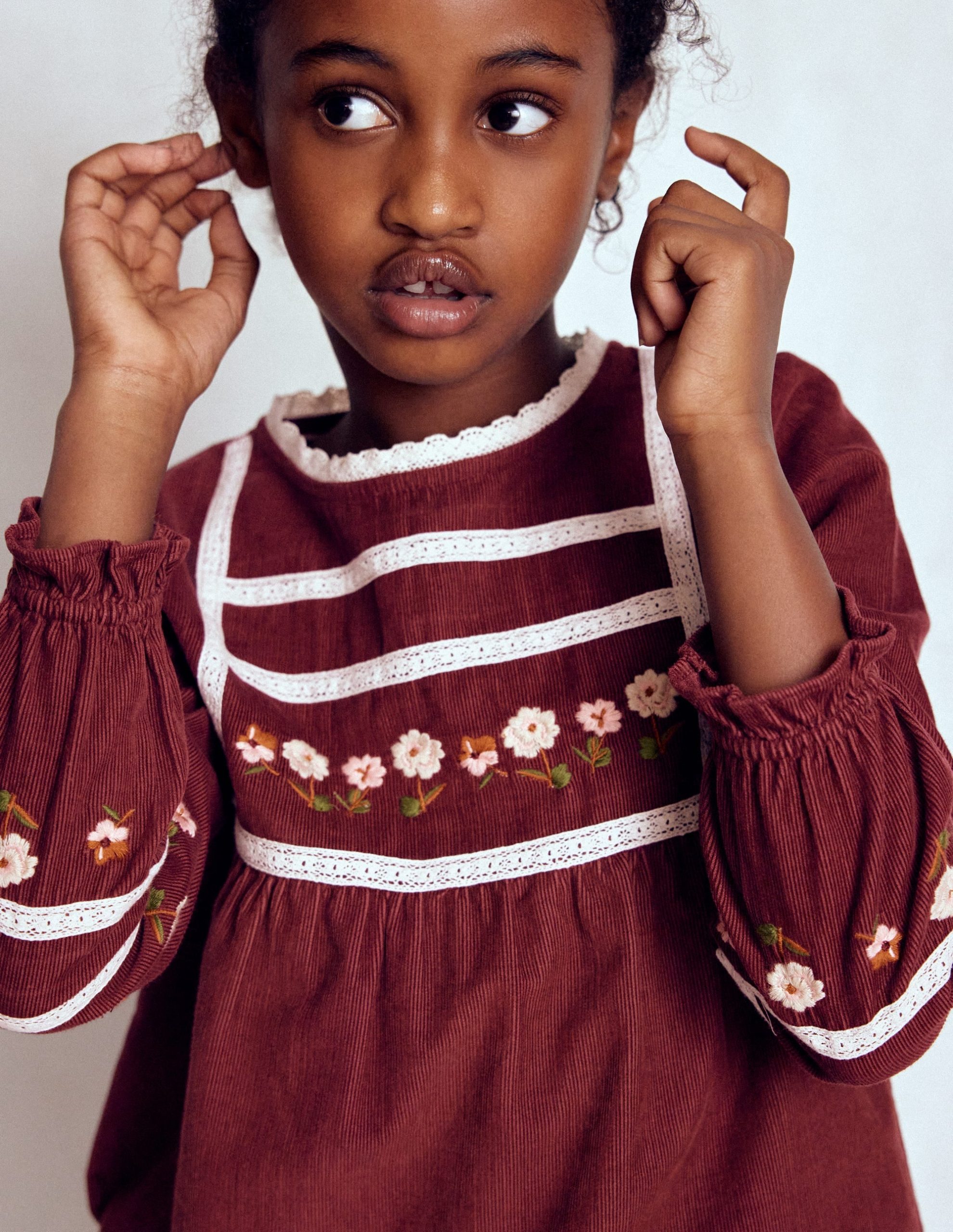 Embroidered Lace Top-Chestnut Embroidery - Image 4