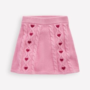 Cable Knitted Skirt-Formica Pink