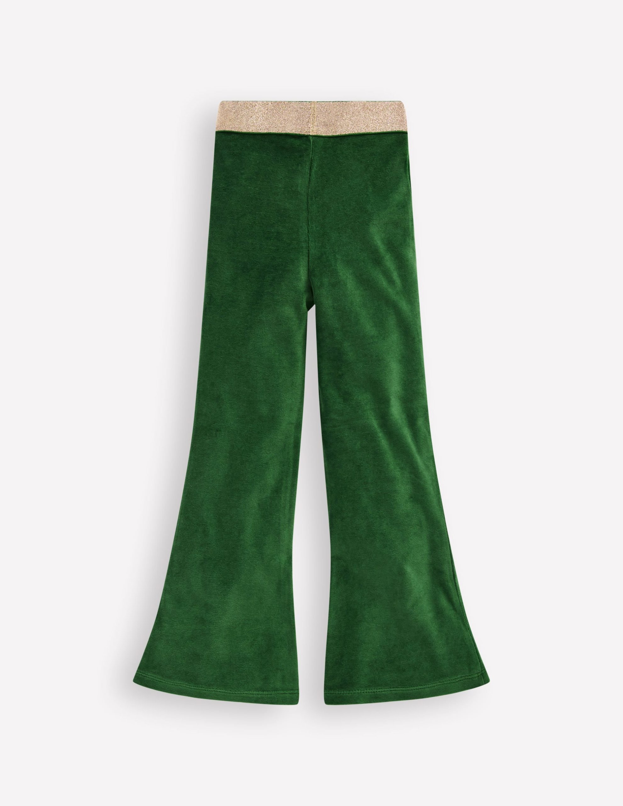 Velvet Flared Leggings-Pine Green - Image 2