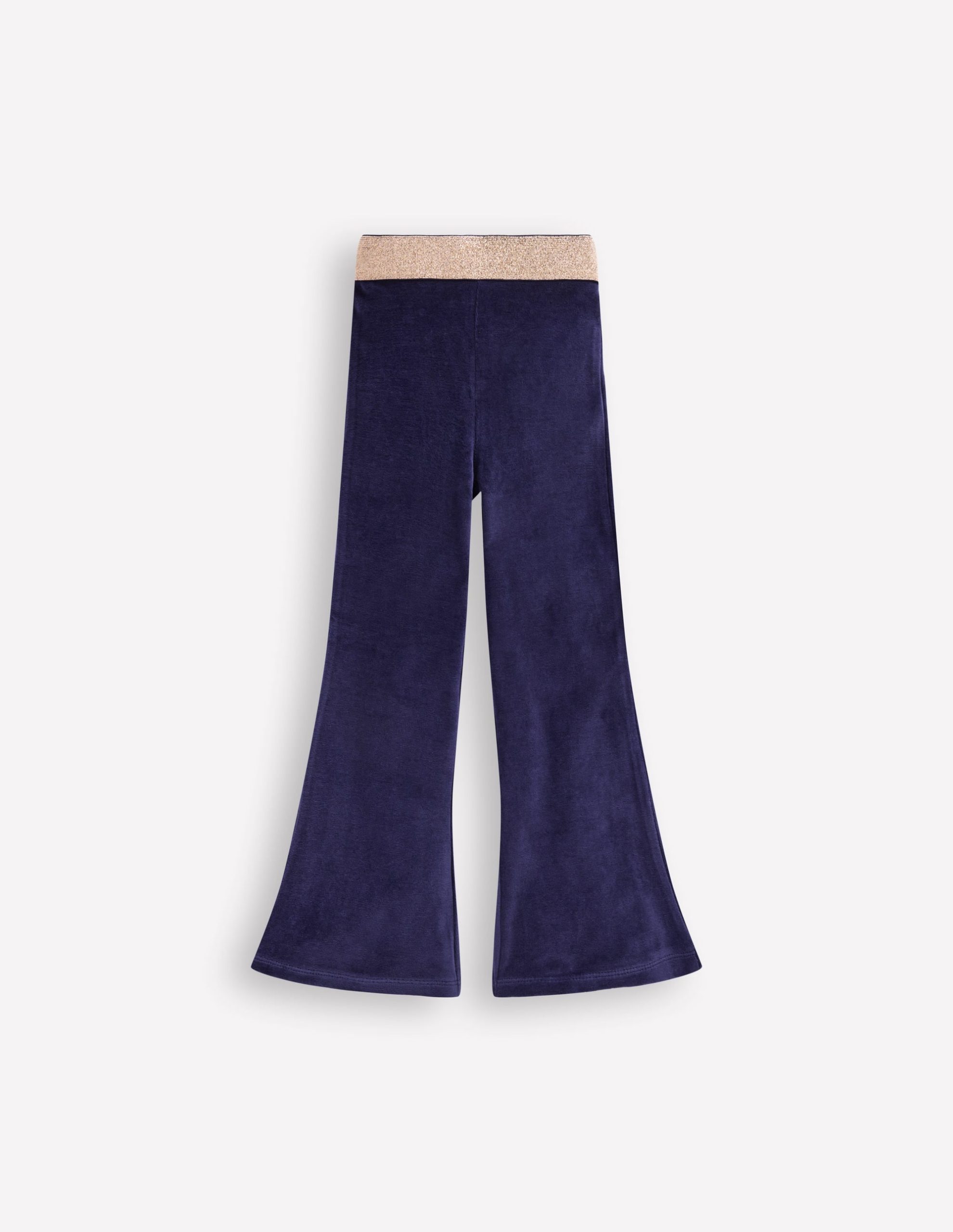 Velvet Flared Leggings-College Navy