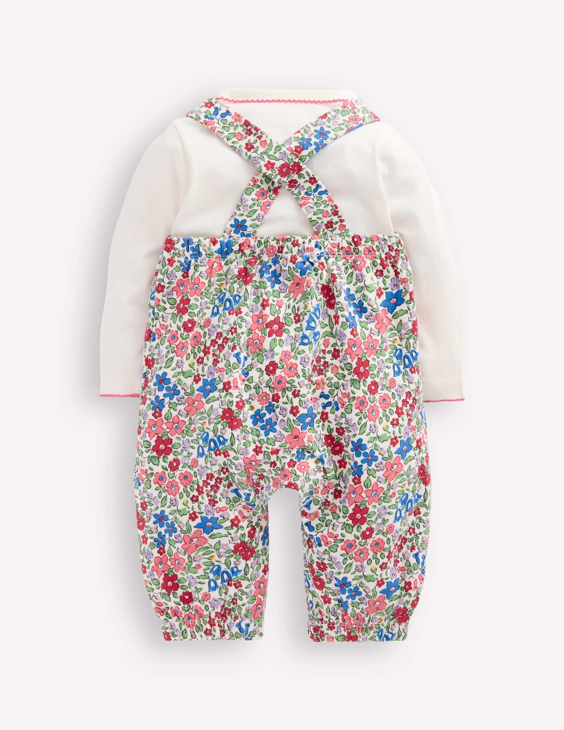 Jersey Overalls Set-Rose Pink Flowerbed - Image 2