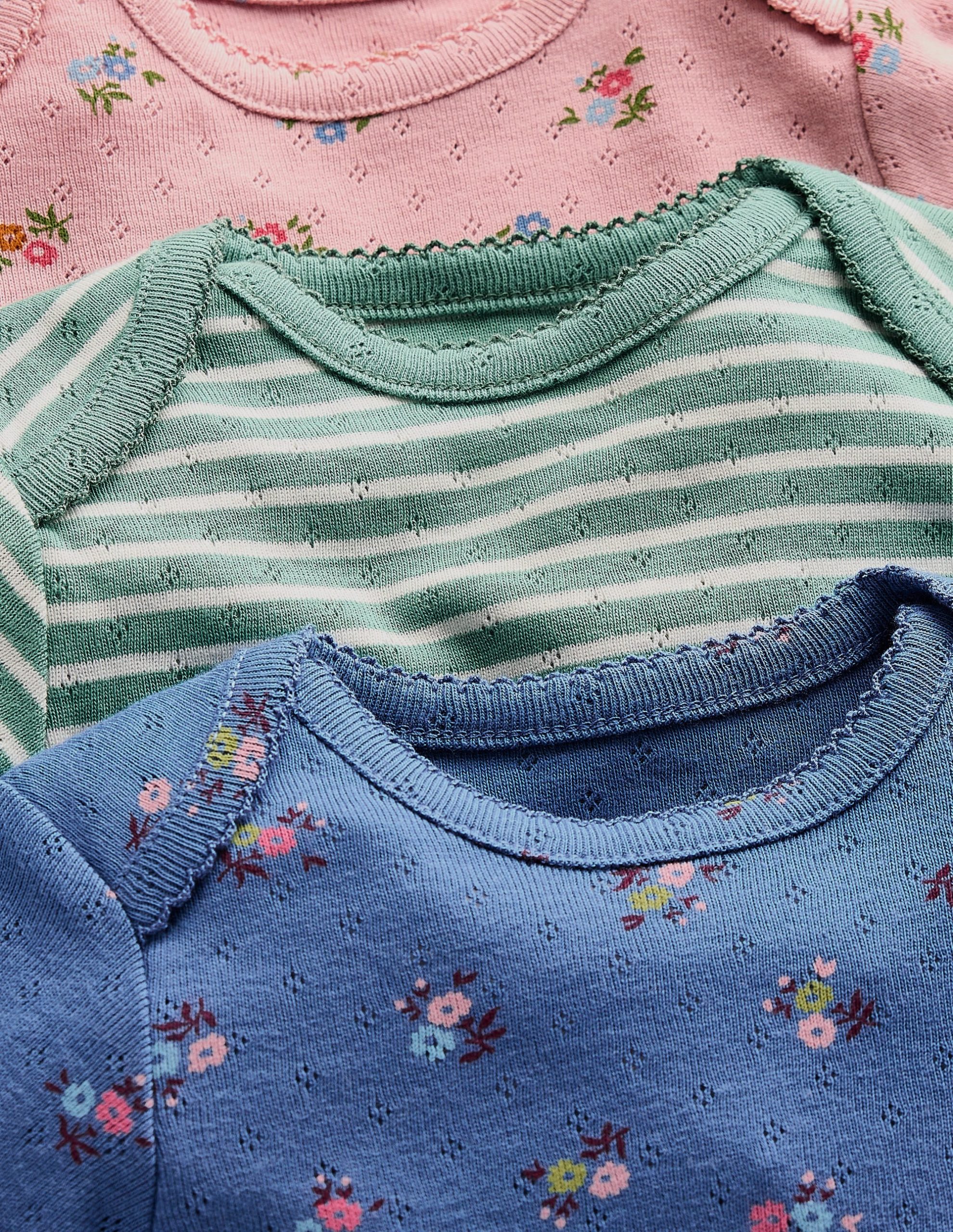 3 Pack Pointelle Bodies-Pink/Blue Ditsy Floral - Image 3