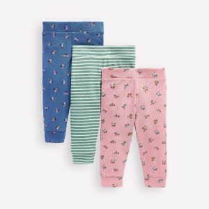 3 Pack Pointelle Leggings-Pink/Blue Ditsy Floral