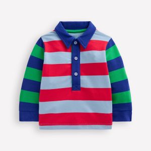 Jersey Sweat Rugby Shirt-Multi Stripes