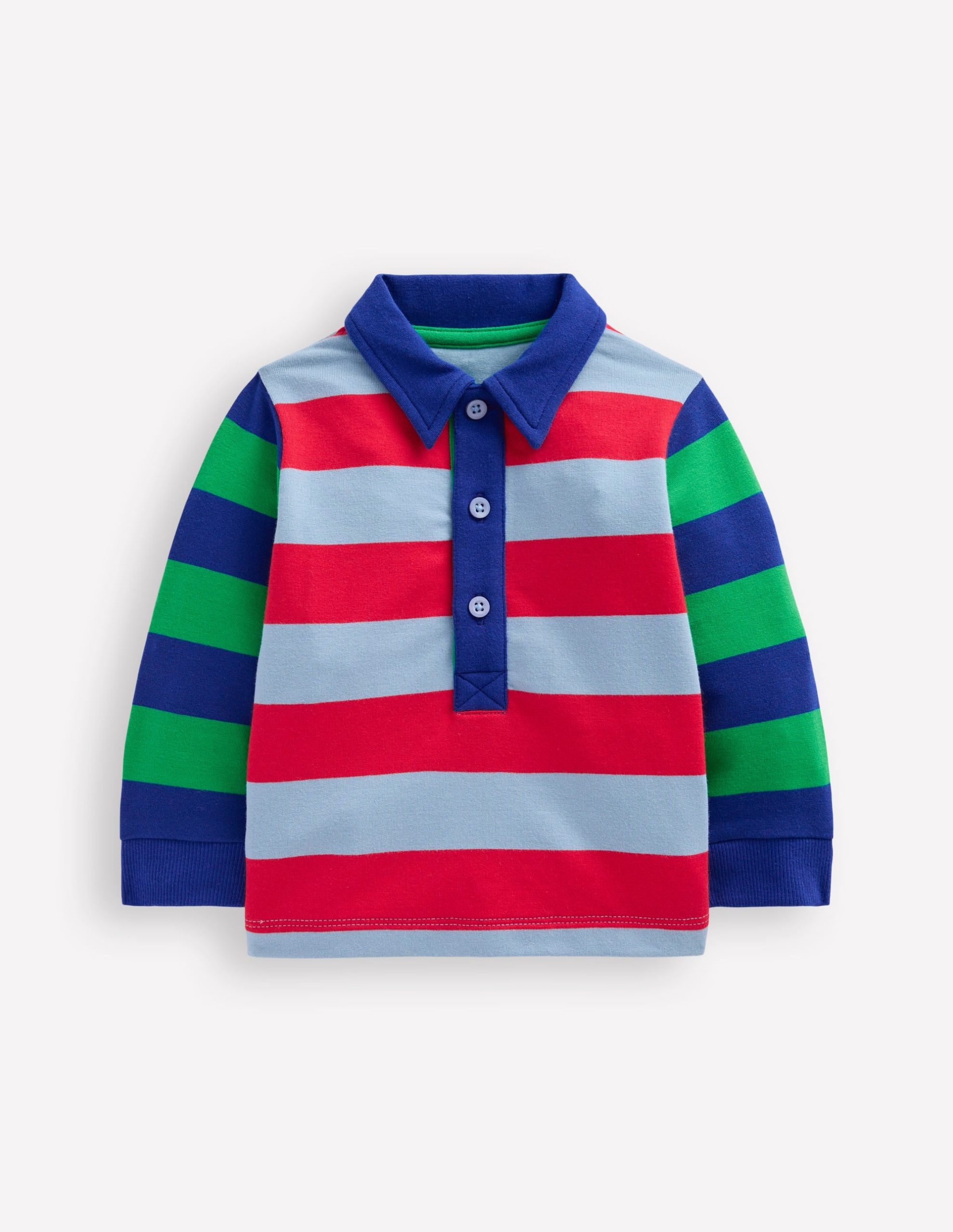 Jersey Sweat Rugby Shirt-Multi Stripes