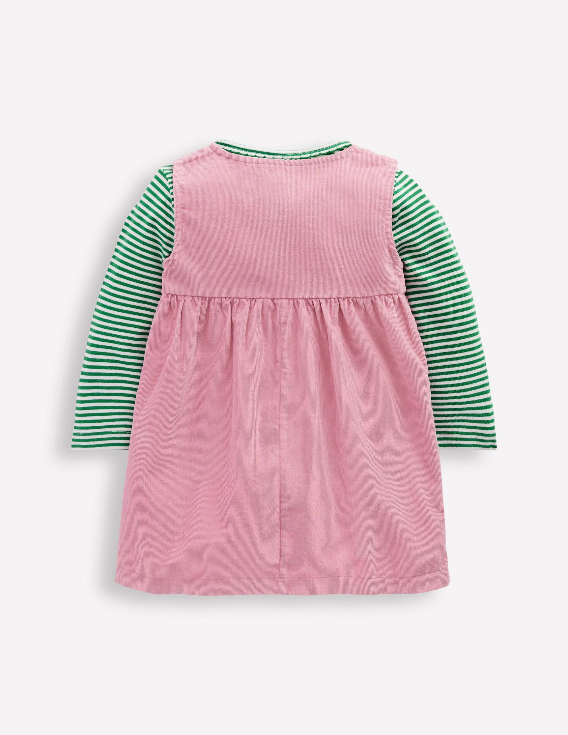 Woven Pinny Dress Set-Pink Apple - Image 2