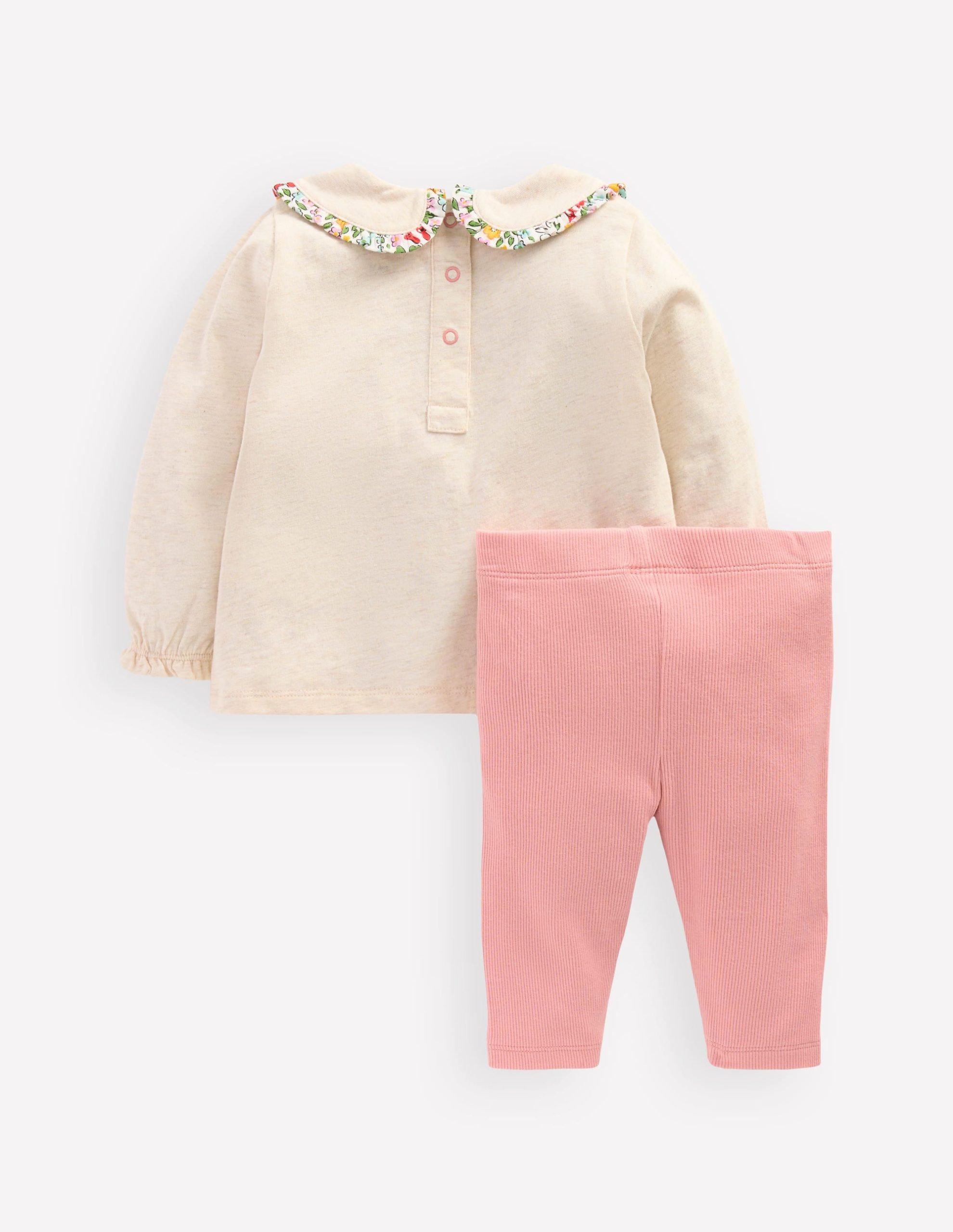 Collared Jersey Set-Oatmeal Marl - Image 2