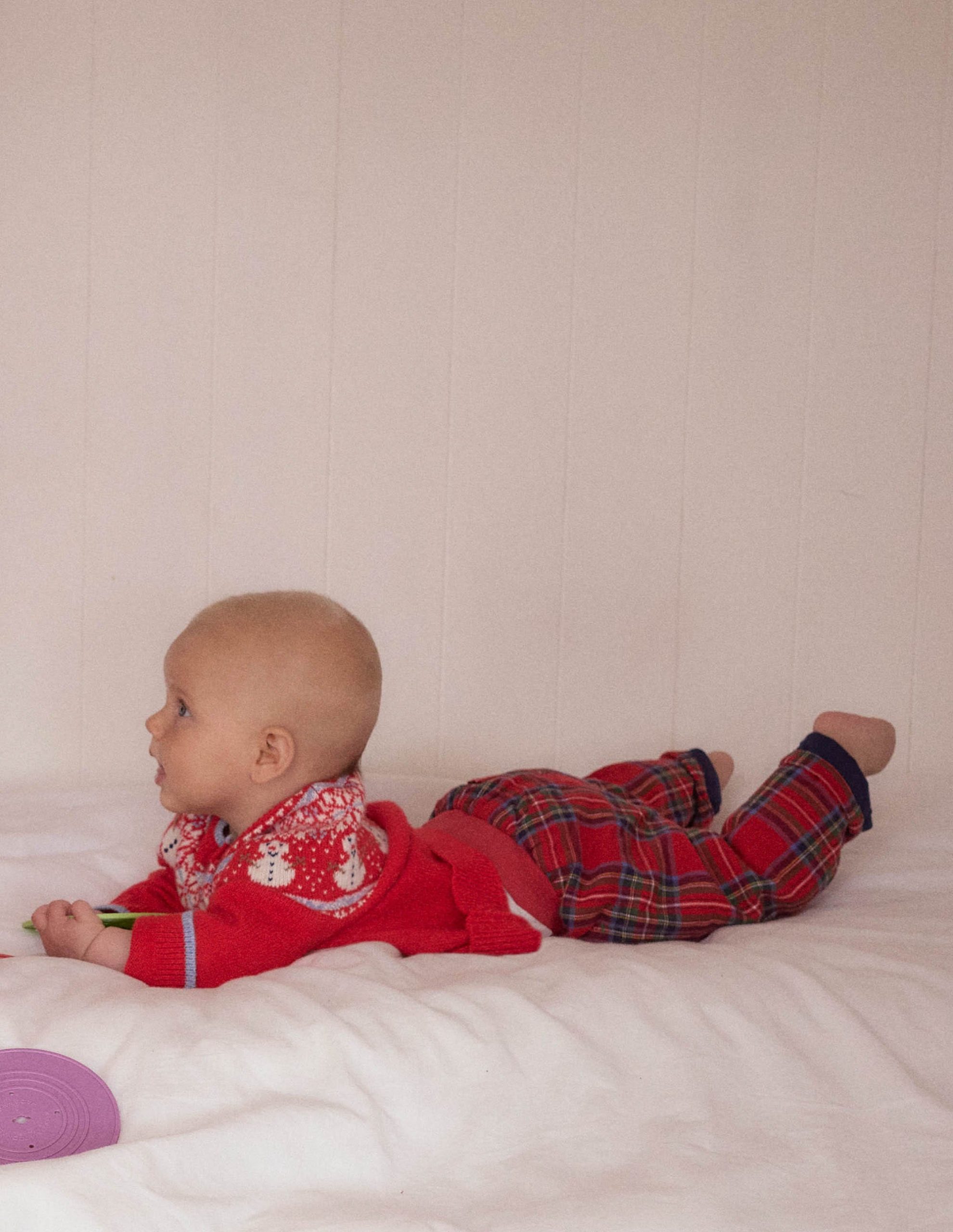 Fair Isle Cardigan-Poppy Red Snowman - Image 2