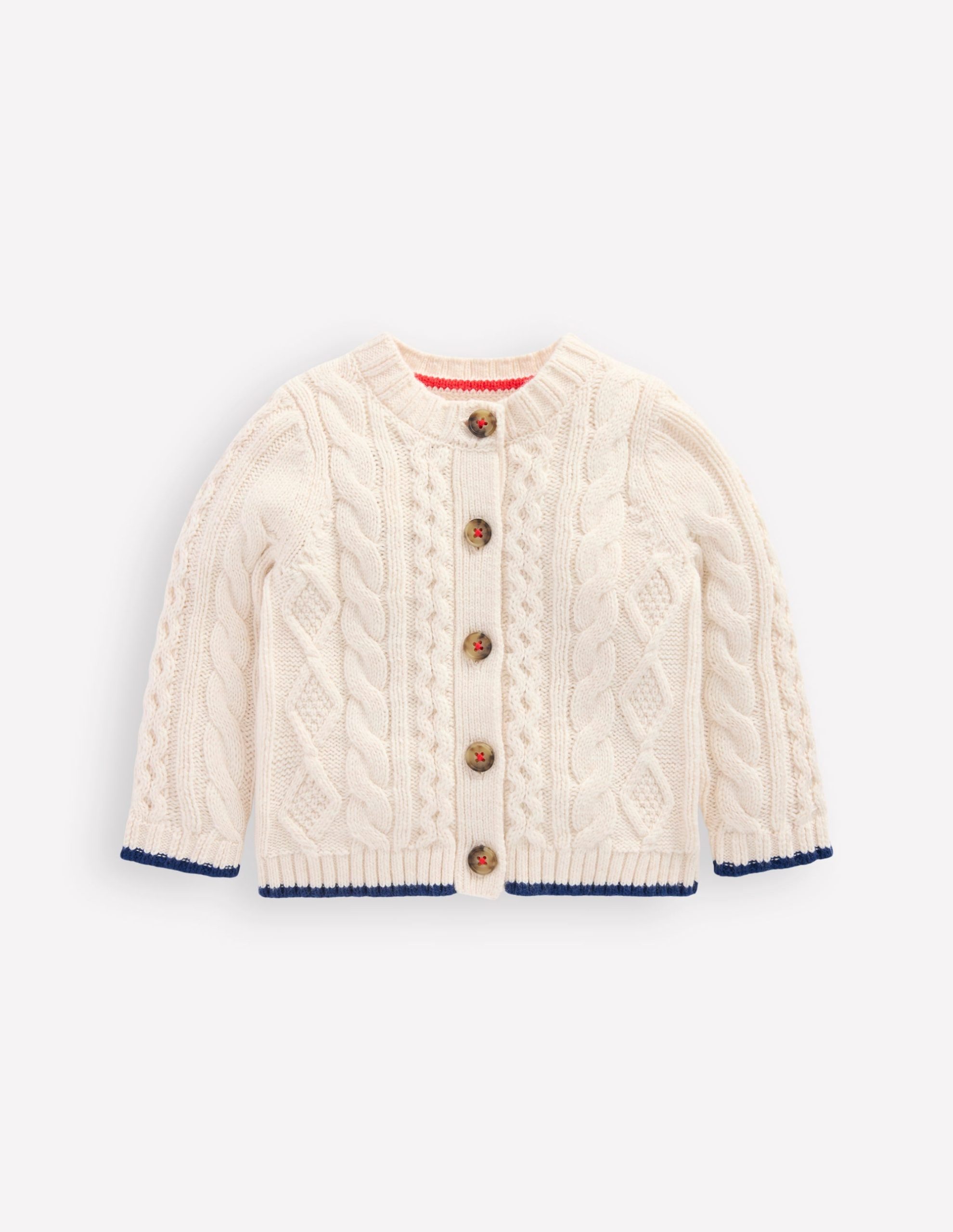 Heritage Cable Cardigan-Ecru Marl