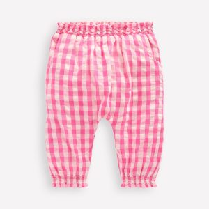 Woven Pants-Pink Rose Gingham