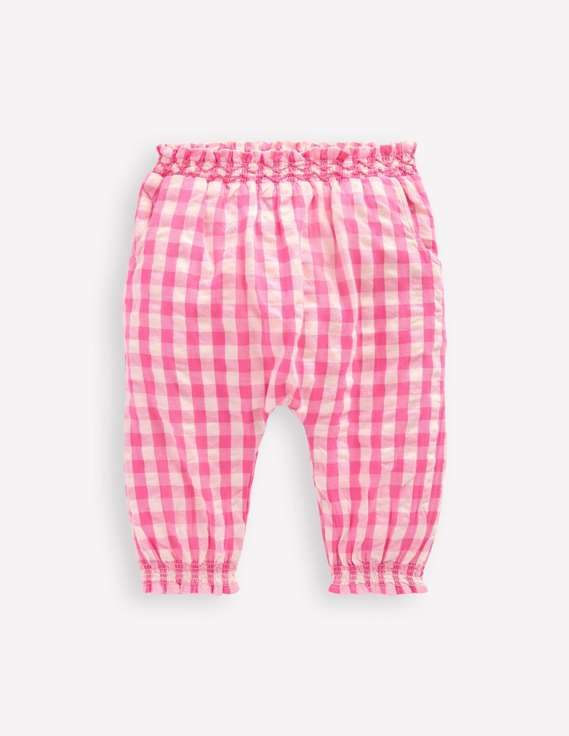 Woven Pants-Pink Rose Gingham