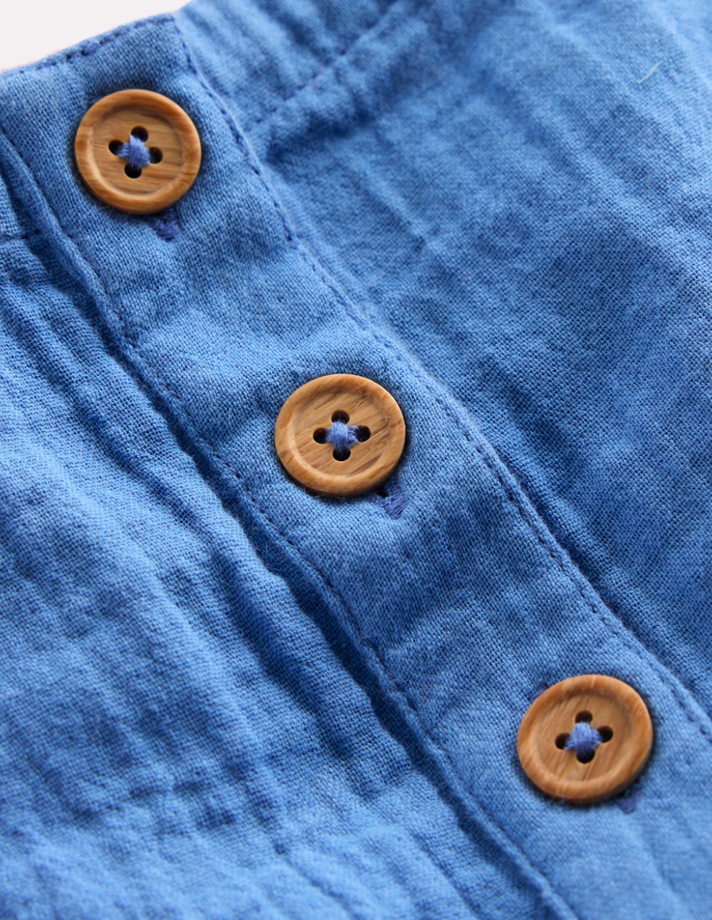 Double Cloth Overalls Set-Peacock Plume Blue Fruit - Image 7