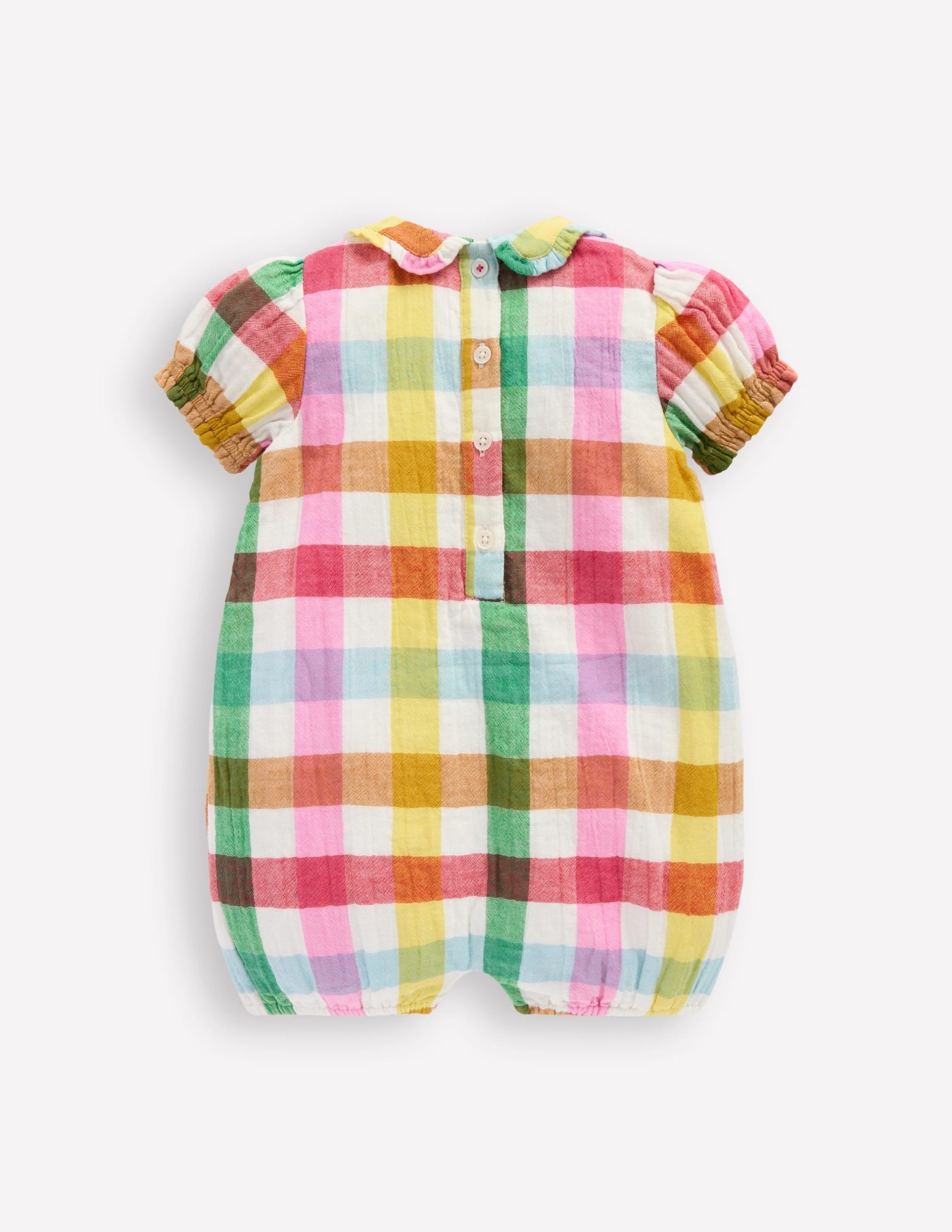 Double Cloth Romper-Multi Check - Image 2