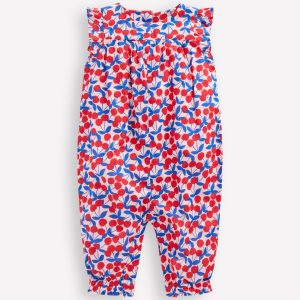 Ruffle Sleeve Romper-Chalk Pink Cherries