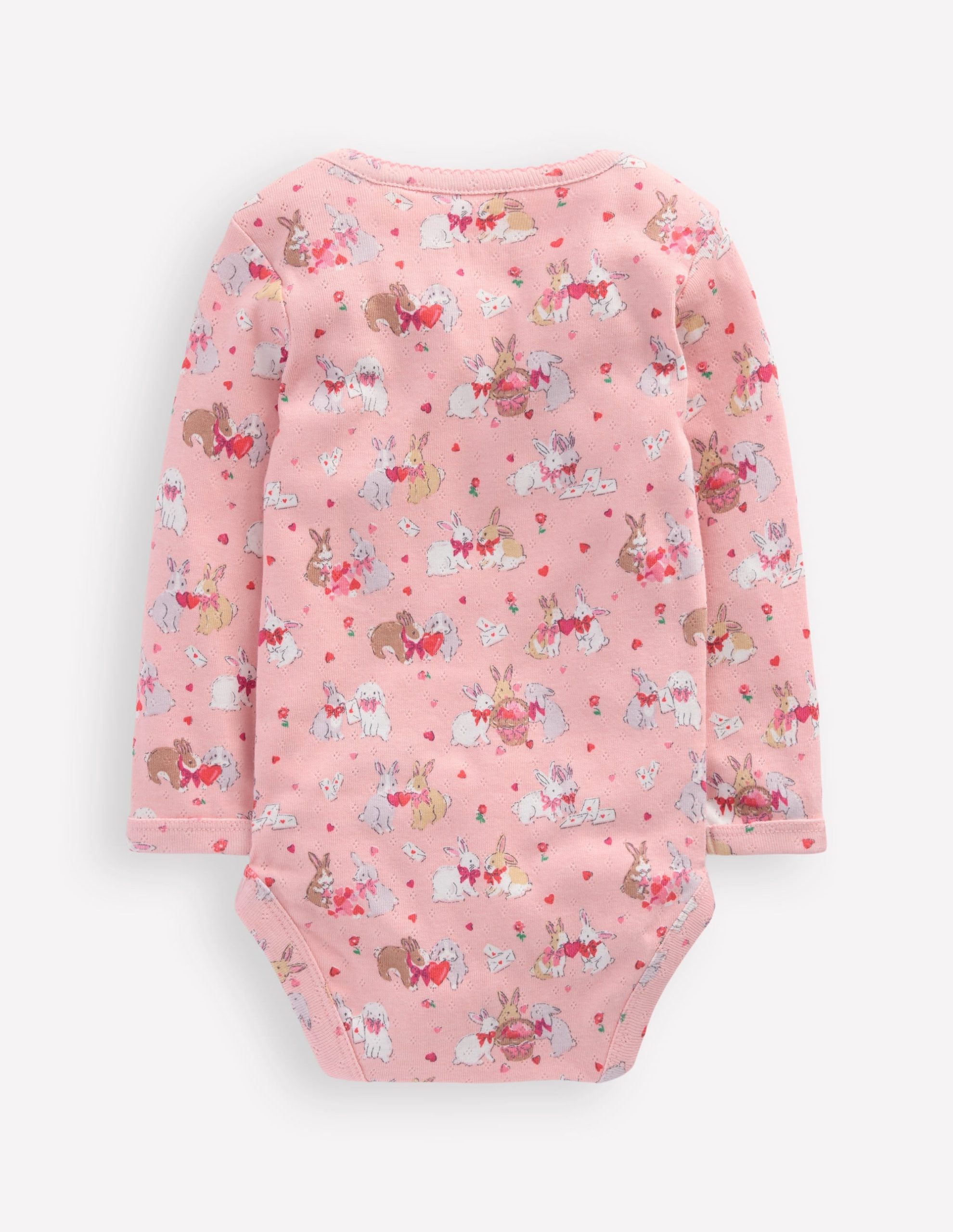 3 Pack Pointelle Bodies-Pink Love Bunnies - Image 3