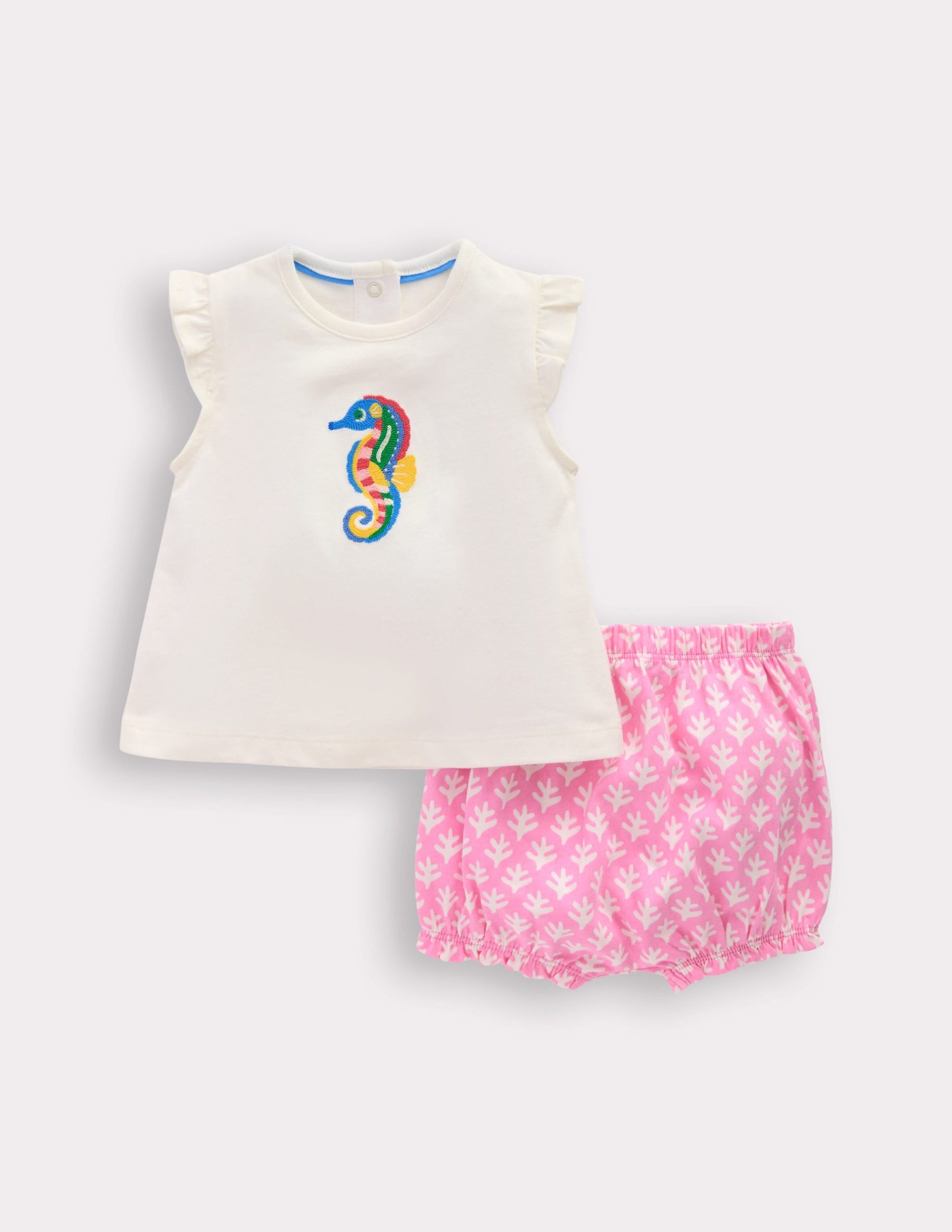 Ruffle Jersey Playset-Prism Pink and Coconut Milk - Image 3