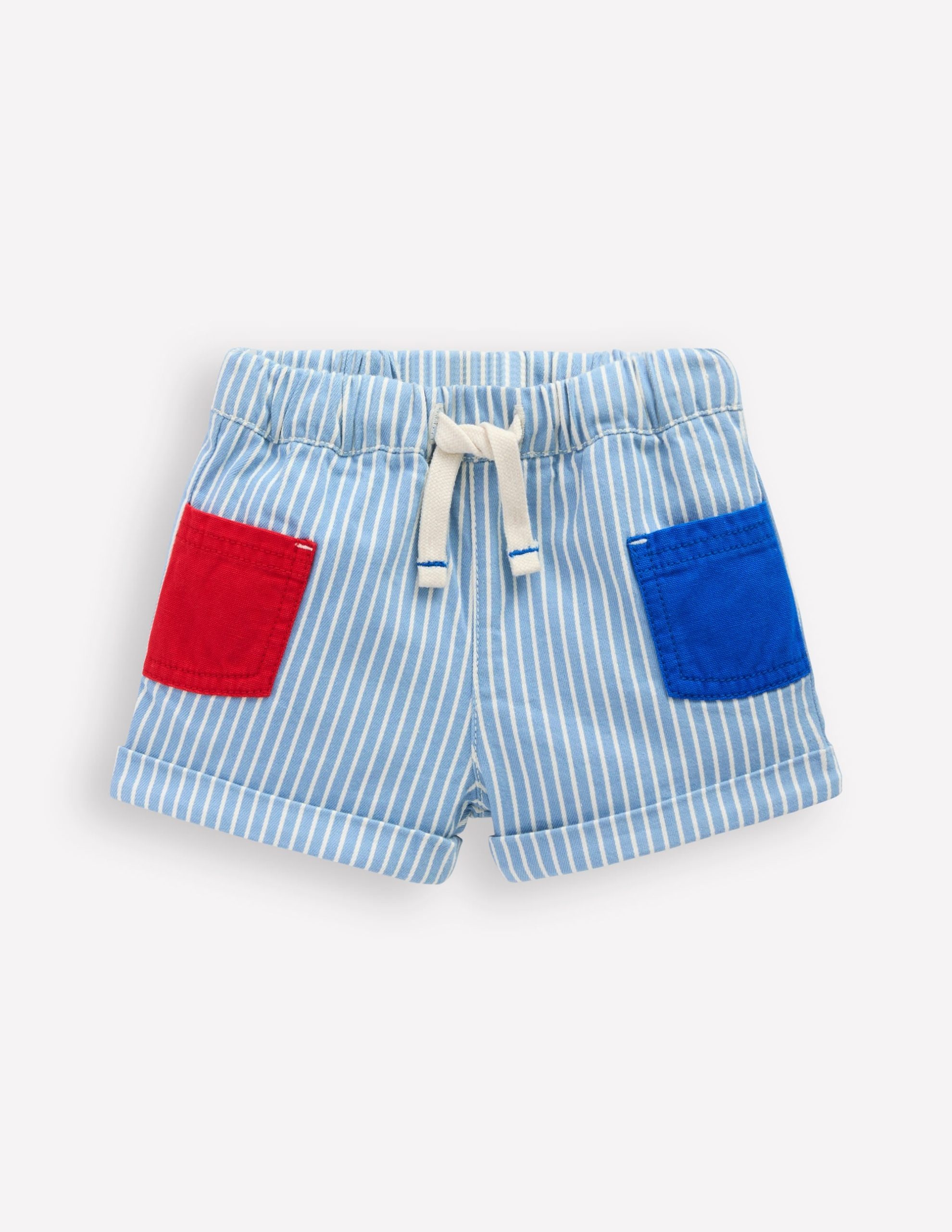 Woven Pocket Shorts-Blue Stripe - Image 2