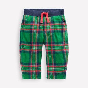 Cosy Lined Pants-Green Check
