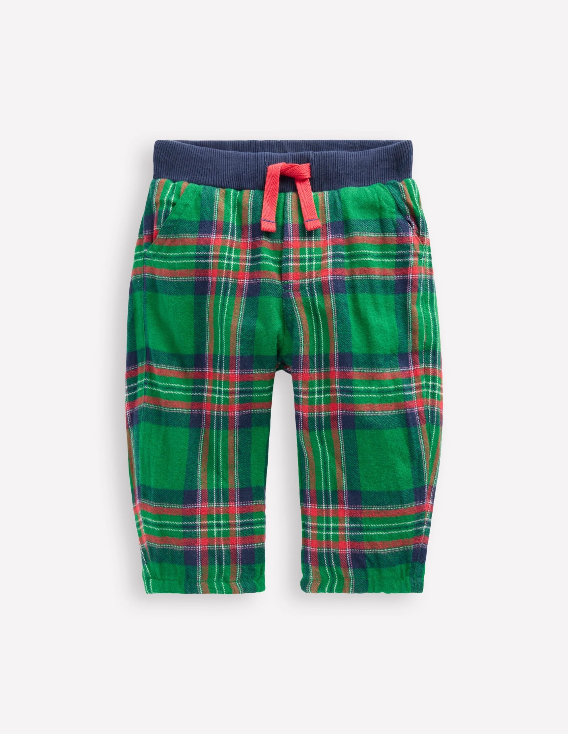 Cosy Lined Pants-Green Check