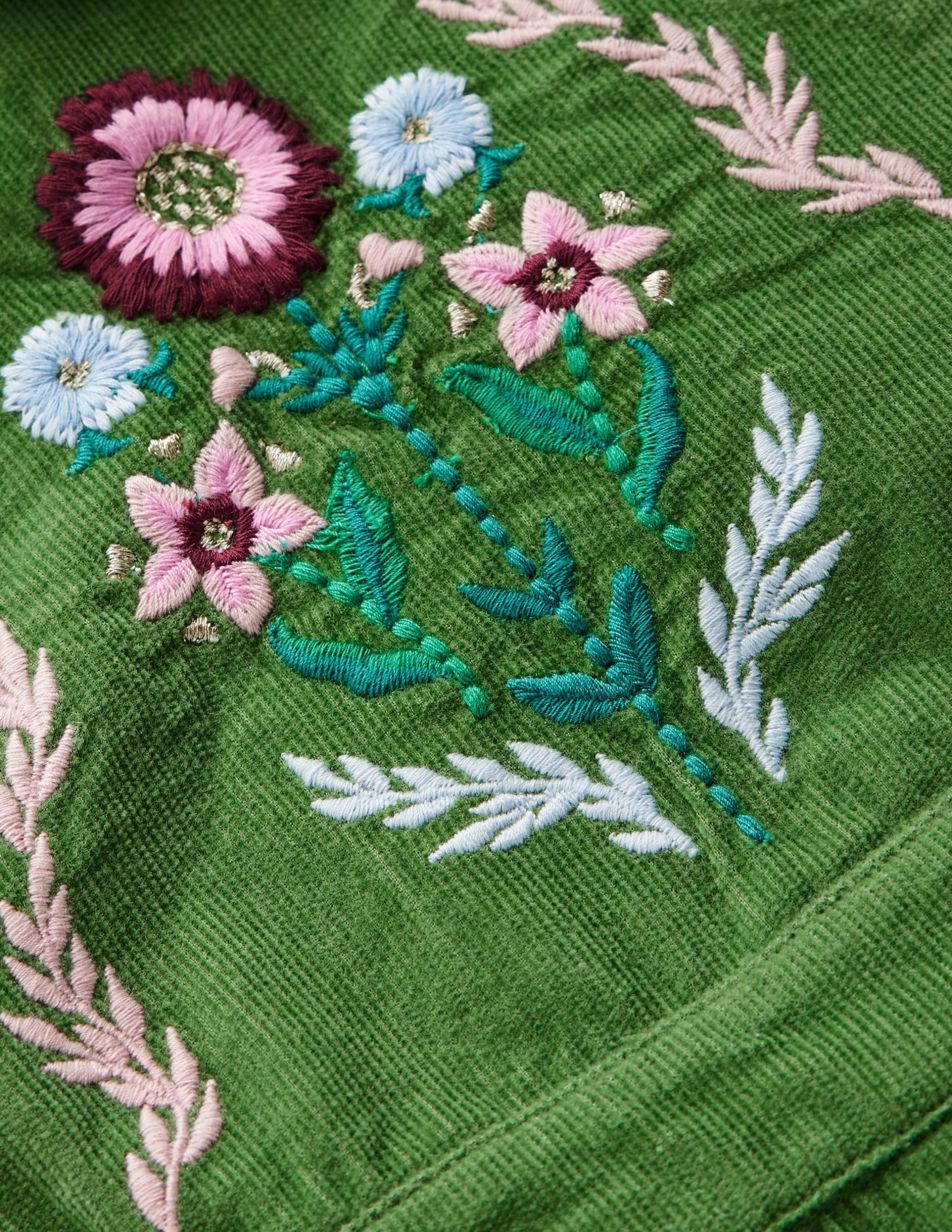 Woven Overalls Set-Broccoli Green Embroidered - Image 3
