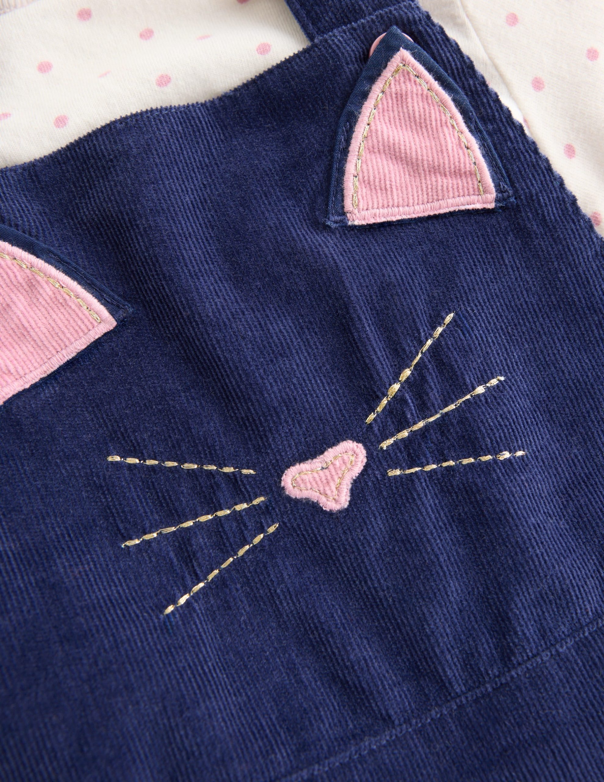 Woven Overalls Set-Navy Cat - Image 4