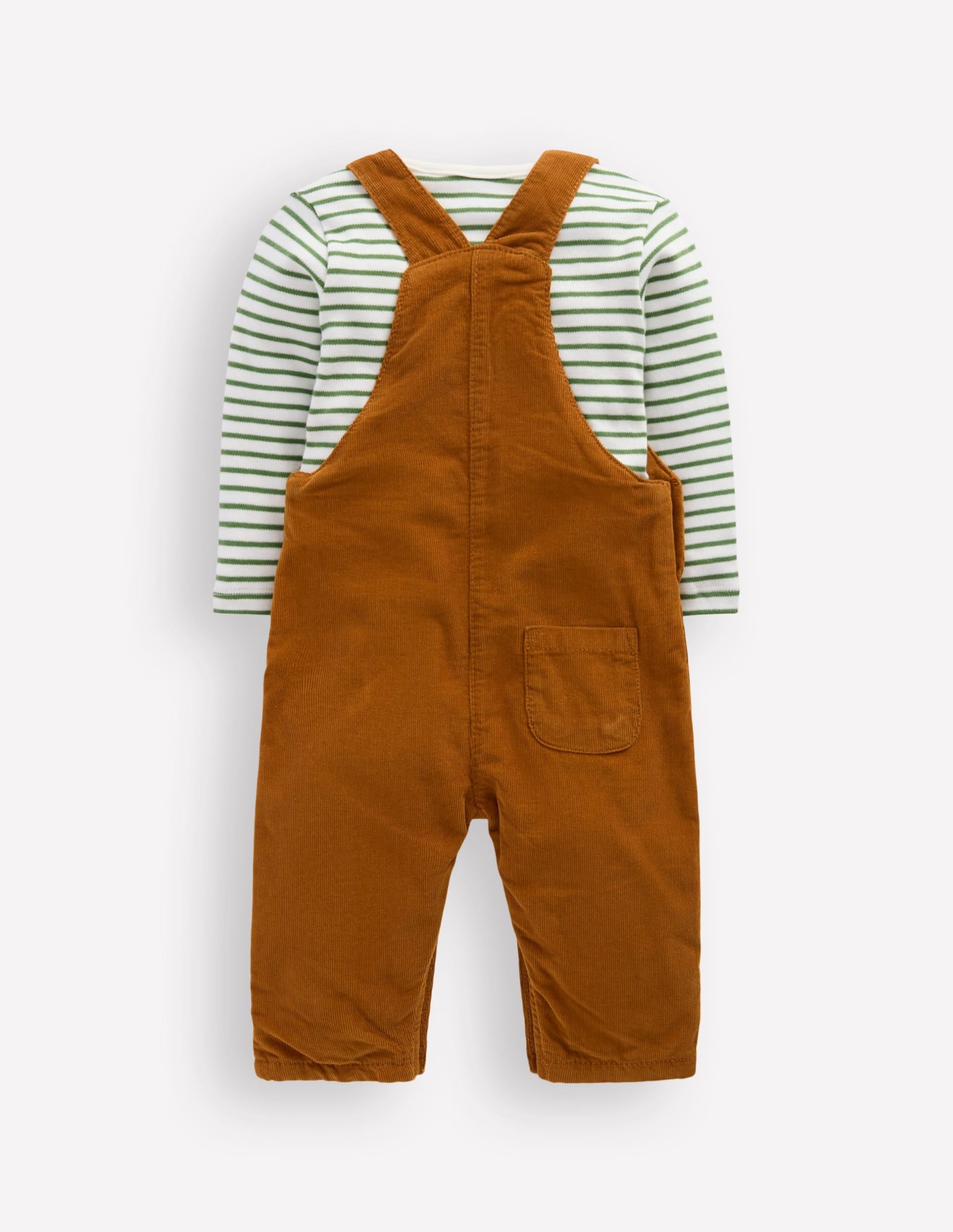 Novelty Cord Dungaree Set-Brown Dog - Image 2