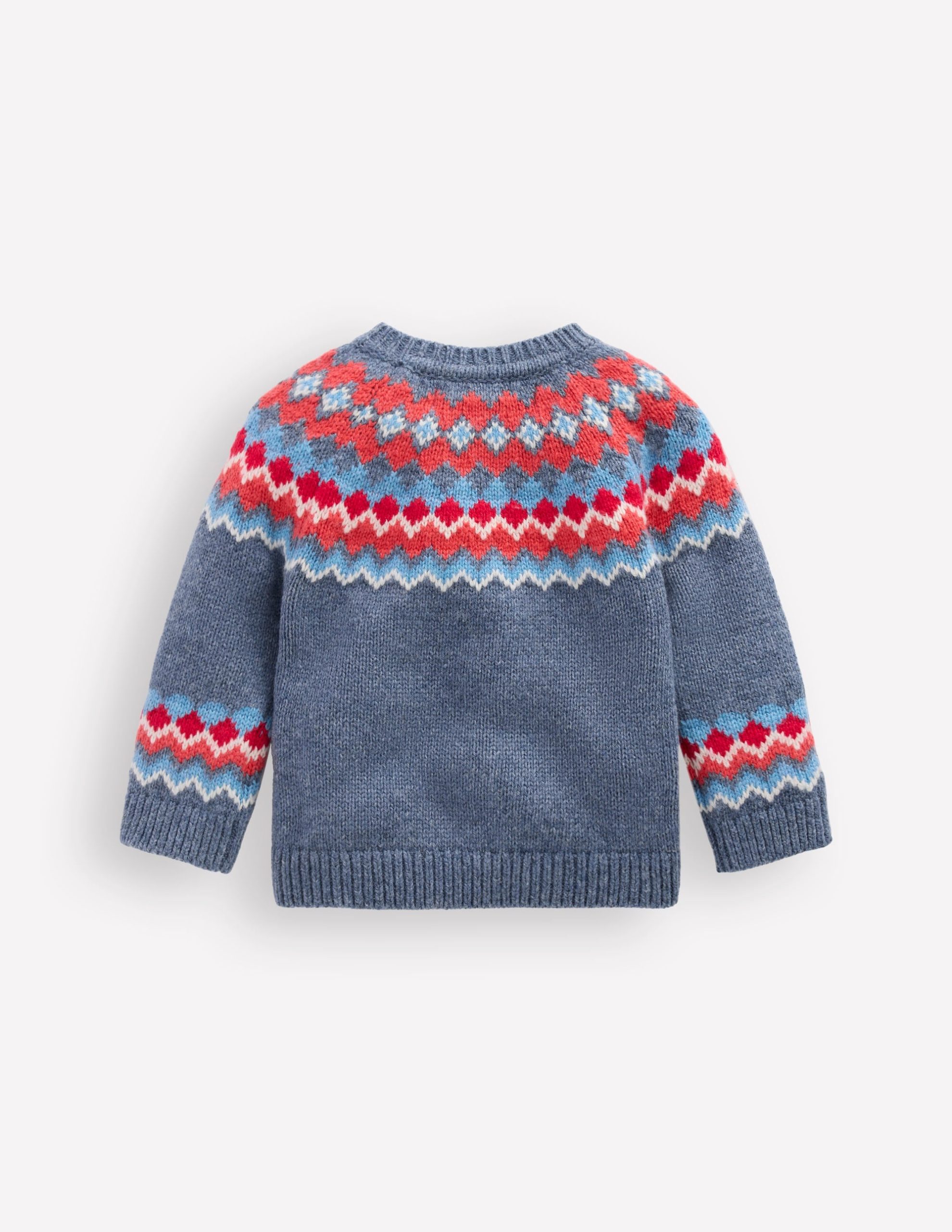 Fair Isle Button Sweater-Blue Classic Fair Isle - Image 2
