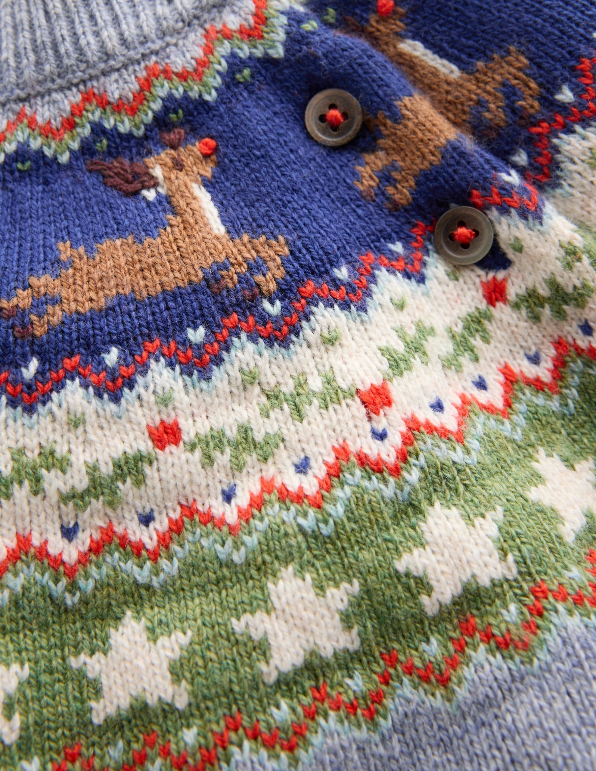 Fair isle Sweater-Blue Festive Reindeer - Image 3