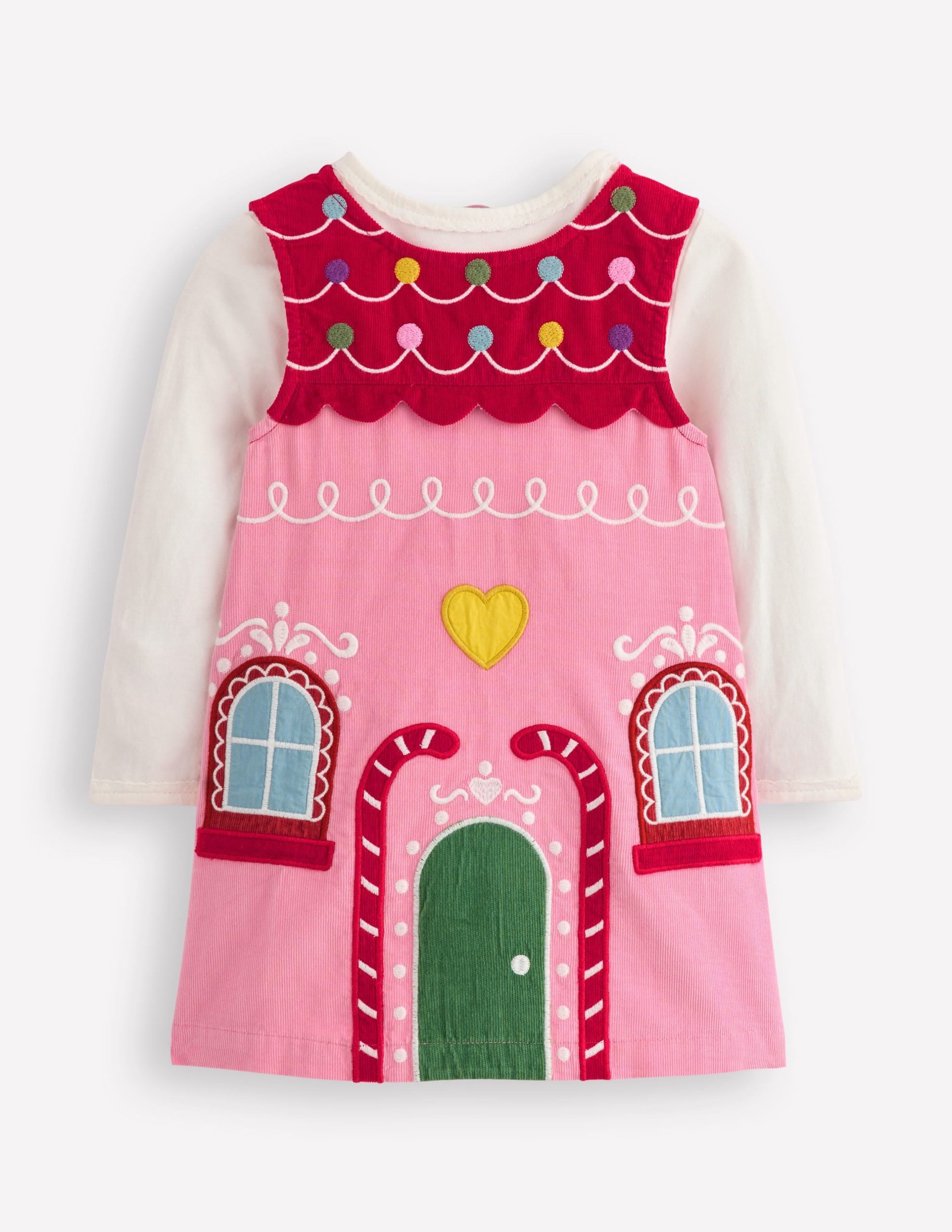 Novelty Cord Dress Set-Gingerbread House