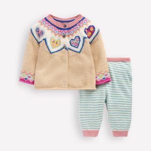 Knitted Play Set-Oatmeal Hearts