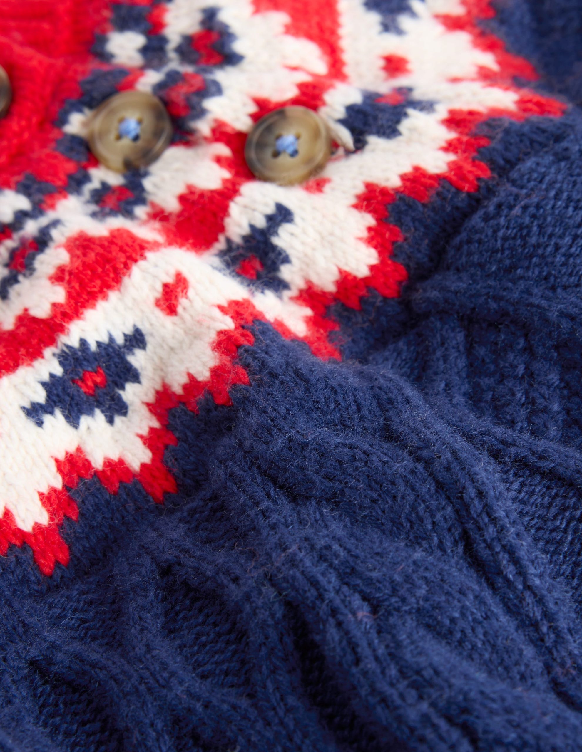 Fair Isle Cable Sweater-College Navy Fair Isle - Image 3