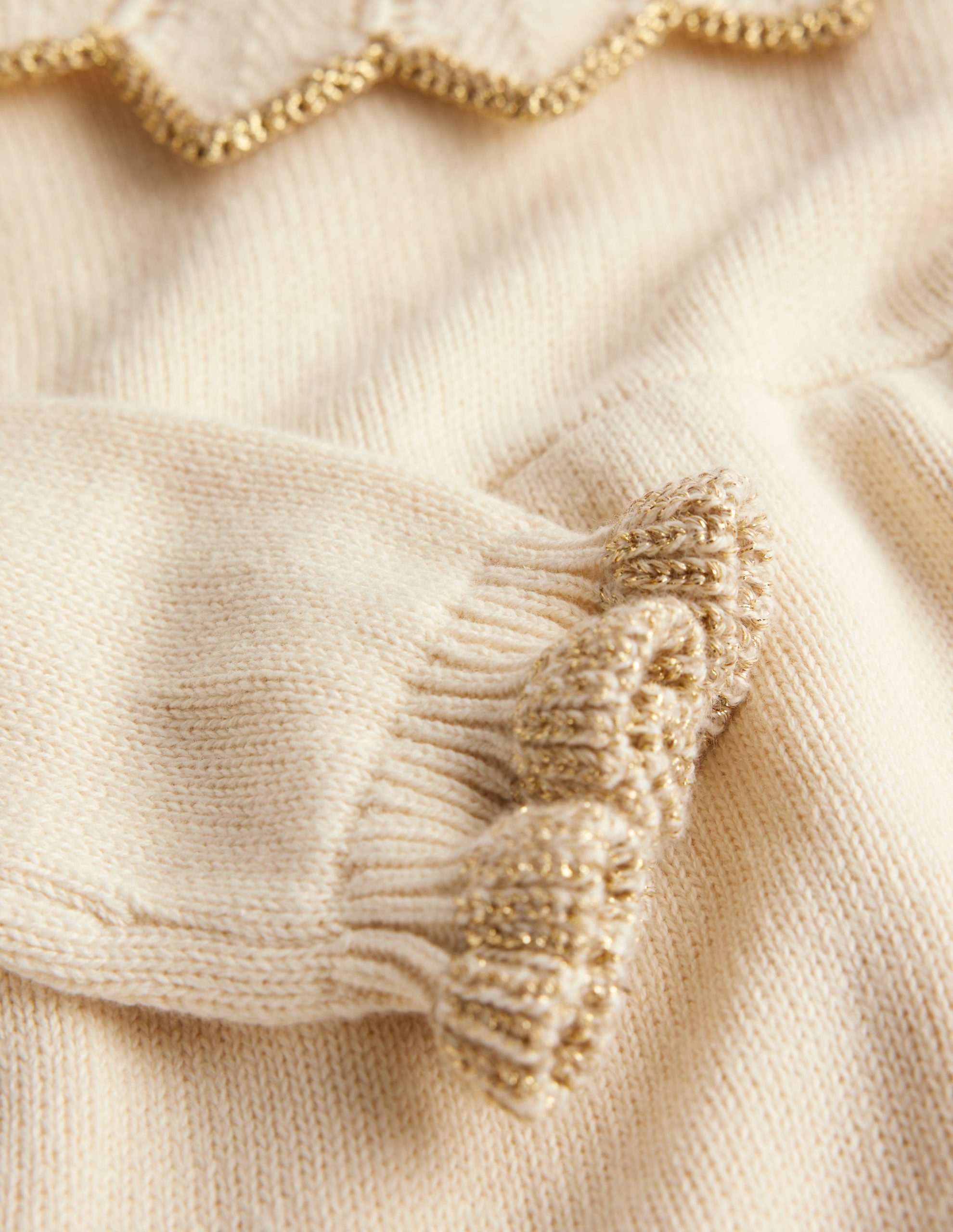 Pretty Collared Knitted Dress-Ivory - Image 3