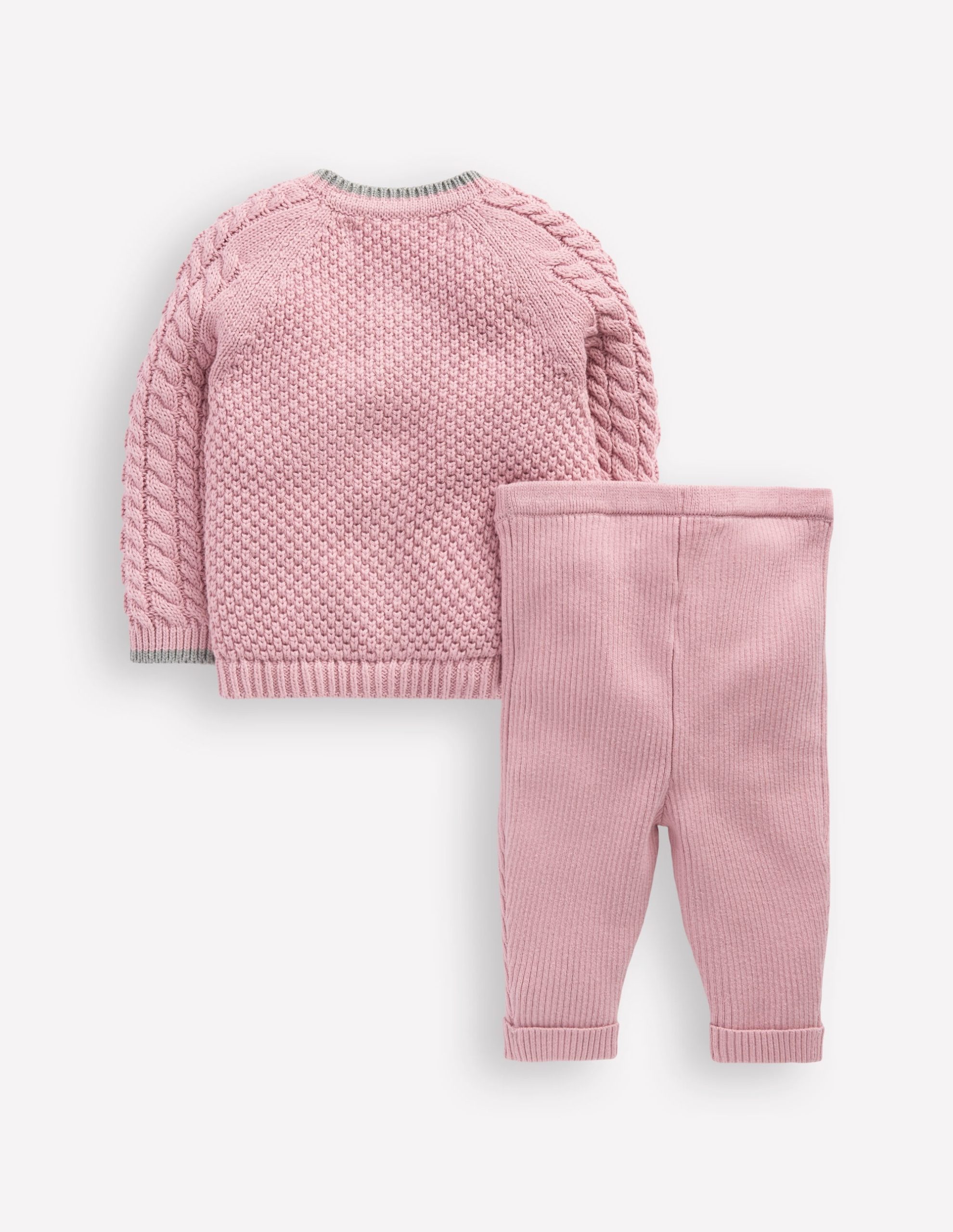 Cable Knitted Play Set-Vintage Pink - Image 3