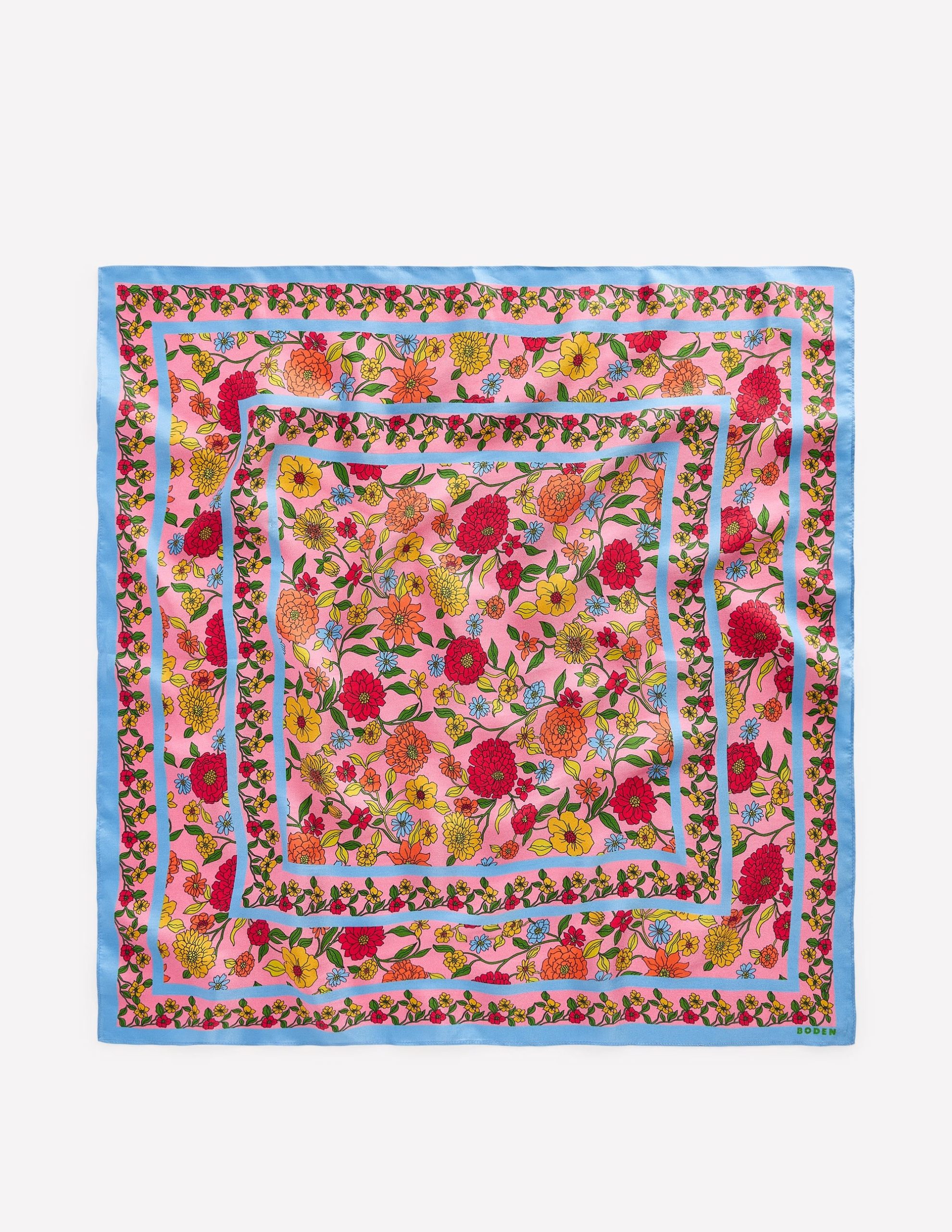 Silk Square Scarf-Multi. Dahlia Trail Scarf - Image 3