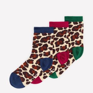 3 Pack Novelty Socks-Leopard