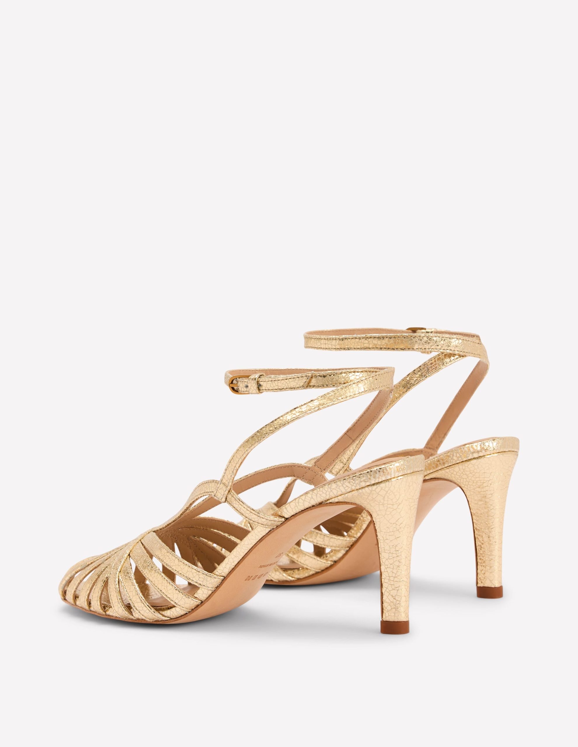 Heeled Cage Sandals-Gold Metallic - Image 5
