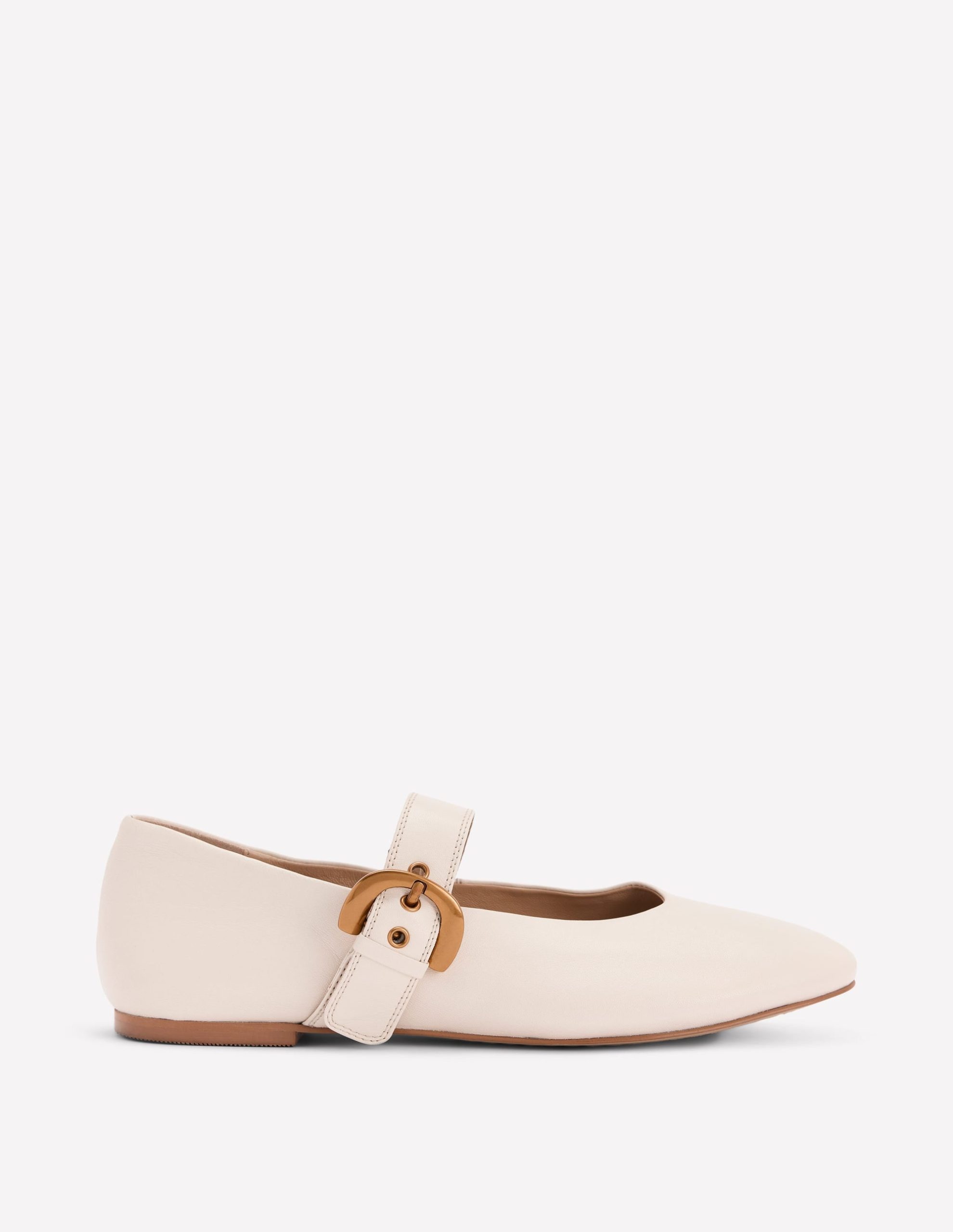Kylie Flat Buckle Mary Jane-Ecru