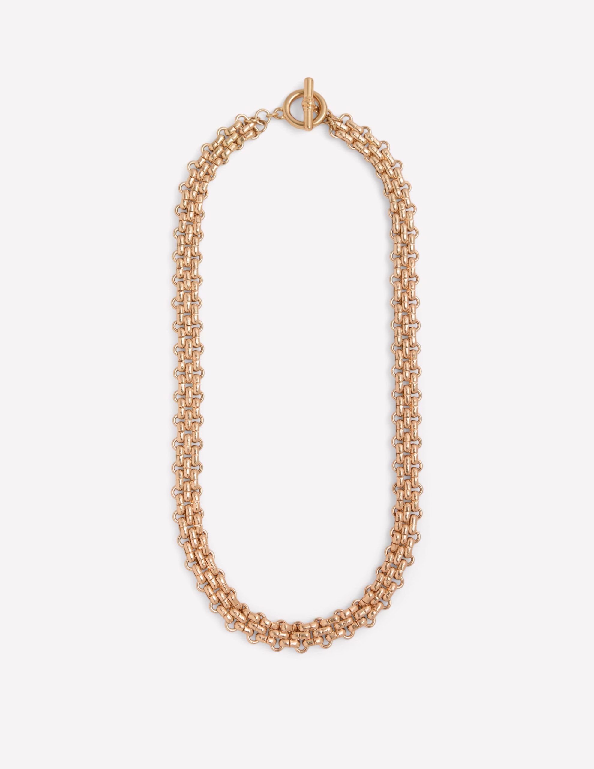 Woven Chain Necklace-Gold Colour