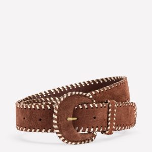 Covered Whipstitch Belt-Tan